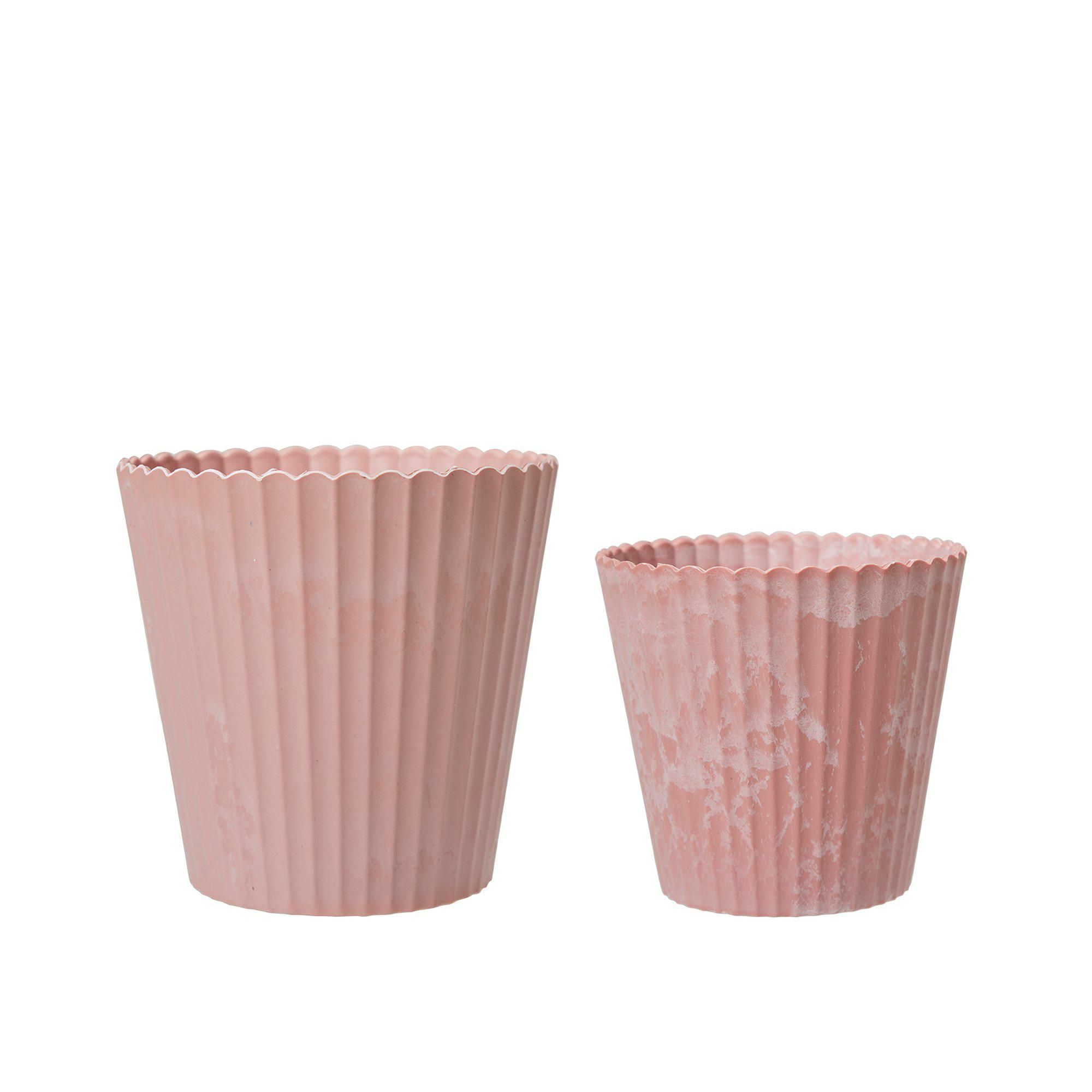 YODIT Pot S/2 Pink Melange - Pink Melange - 15x15, 13x12cm