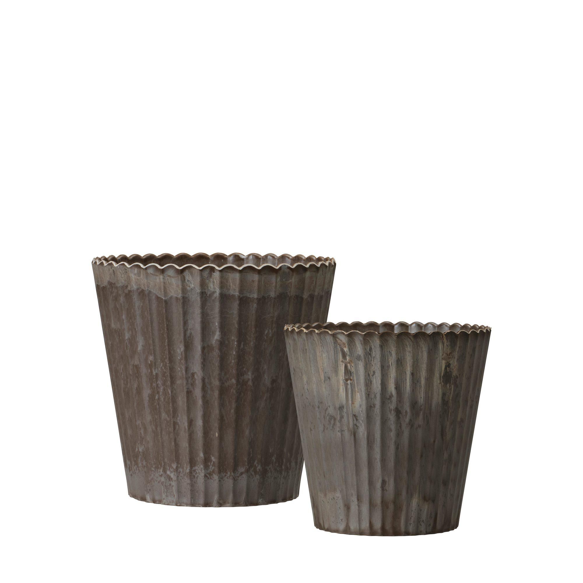 YODIT Pot S/2 Brown Melange - Brown Melange - 15x15, 13x12cm
