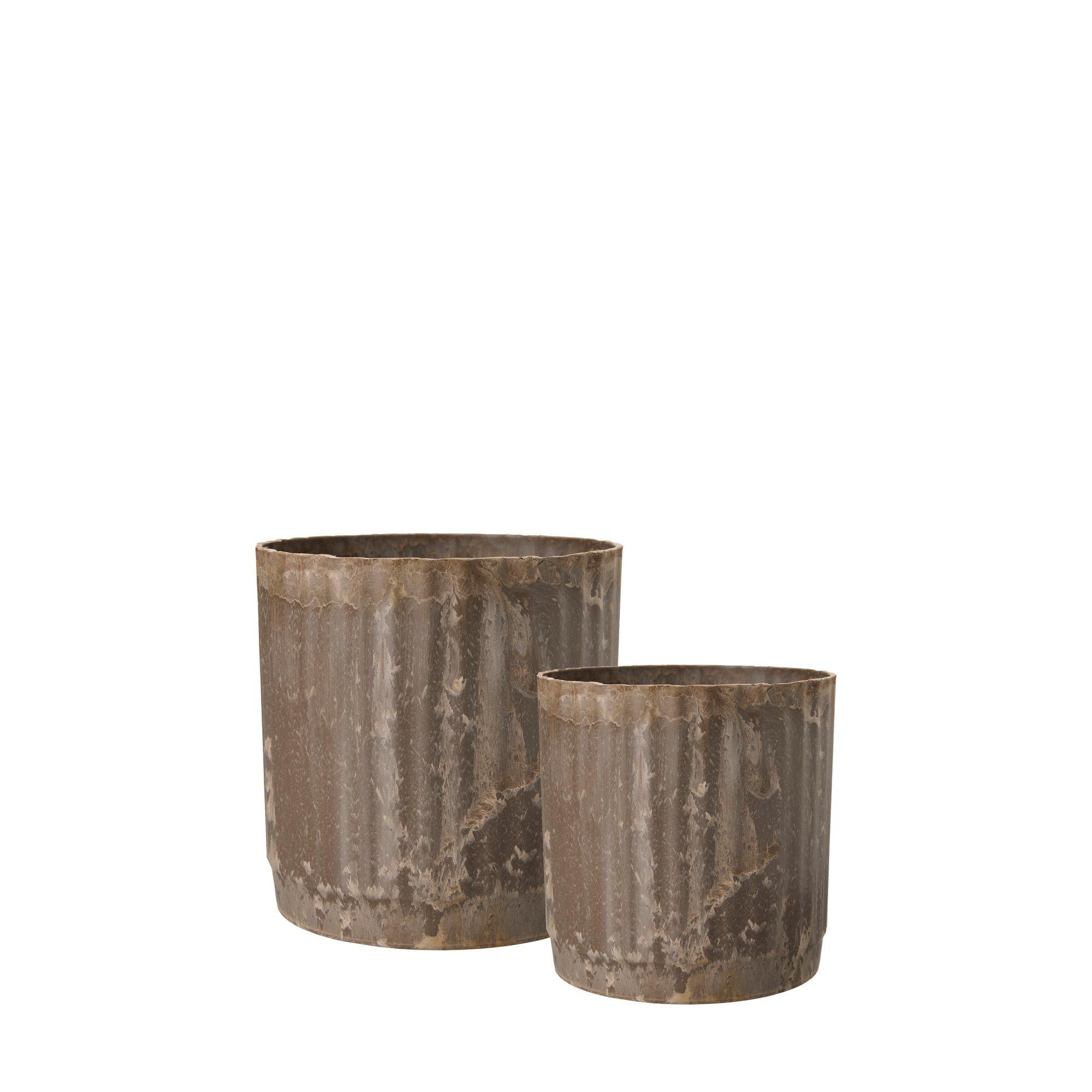 YODIT Pot S/2 Brown Melange - Brown Melange - 18x18 15x15cm