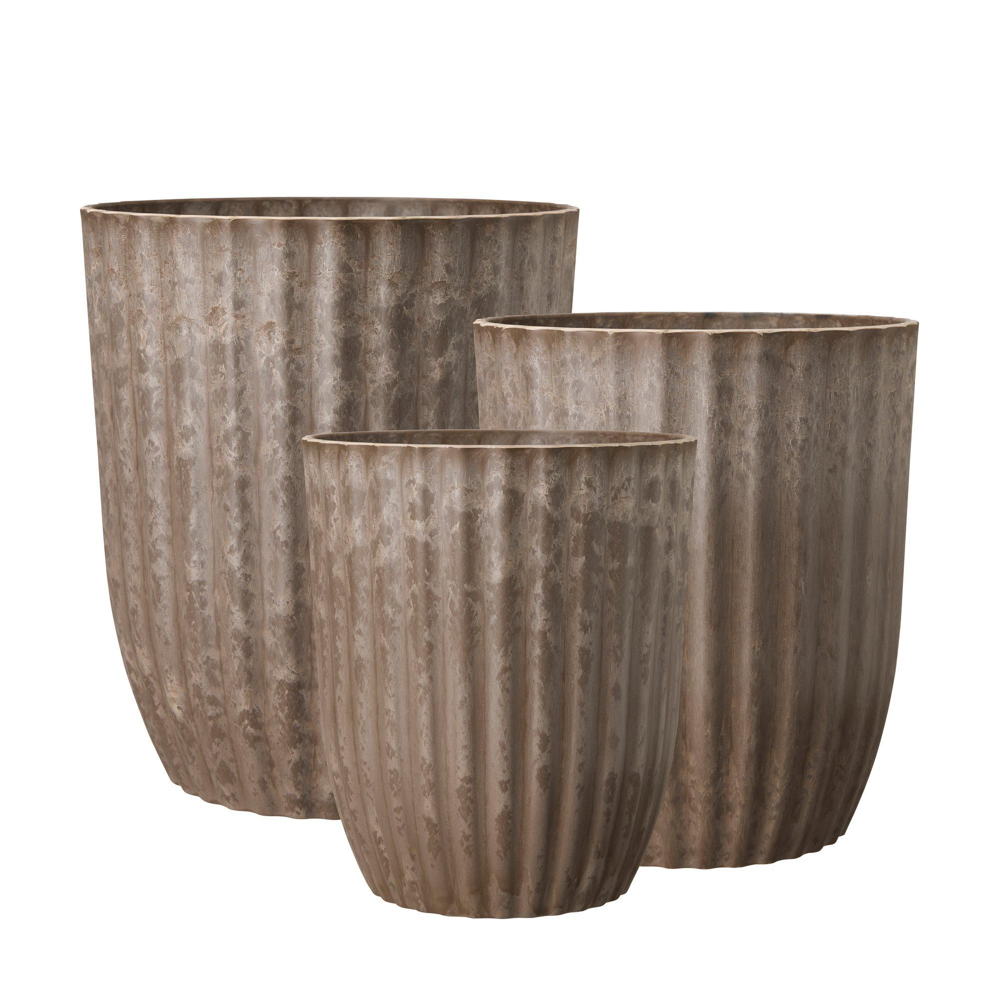 YODIT Pot S/3 Brown Melange - Brown Melange - 29x34, 26x30,
