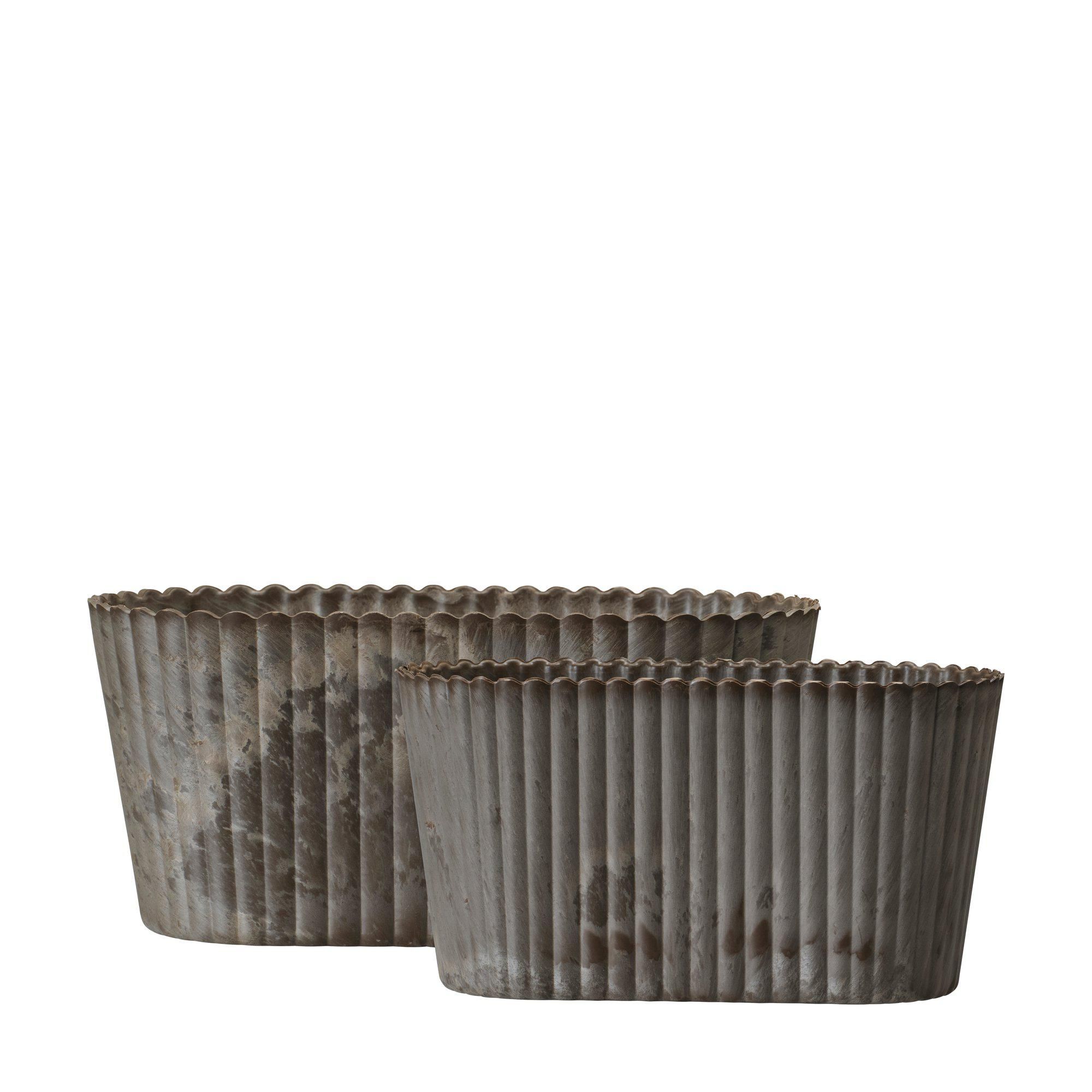 YODIT Plantering Oval 2/S Brunmelerad - Brunmelerad - 24x13x11, 20x10x11cm