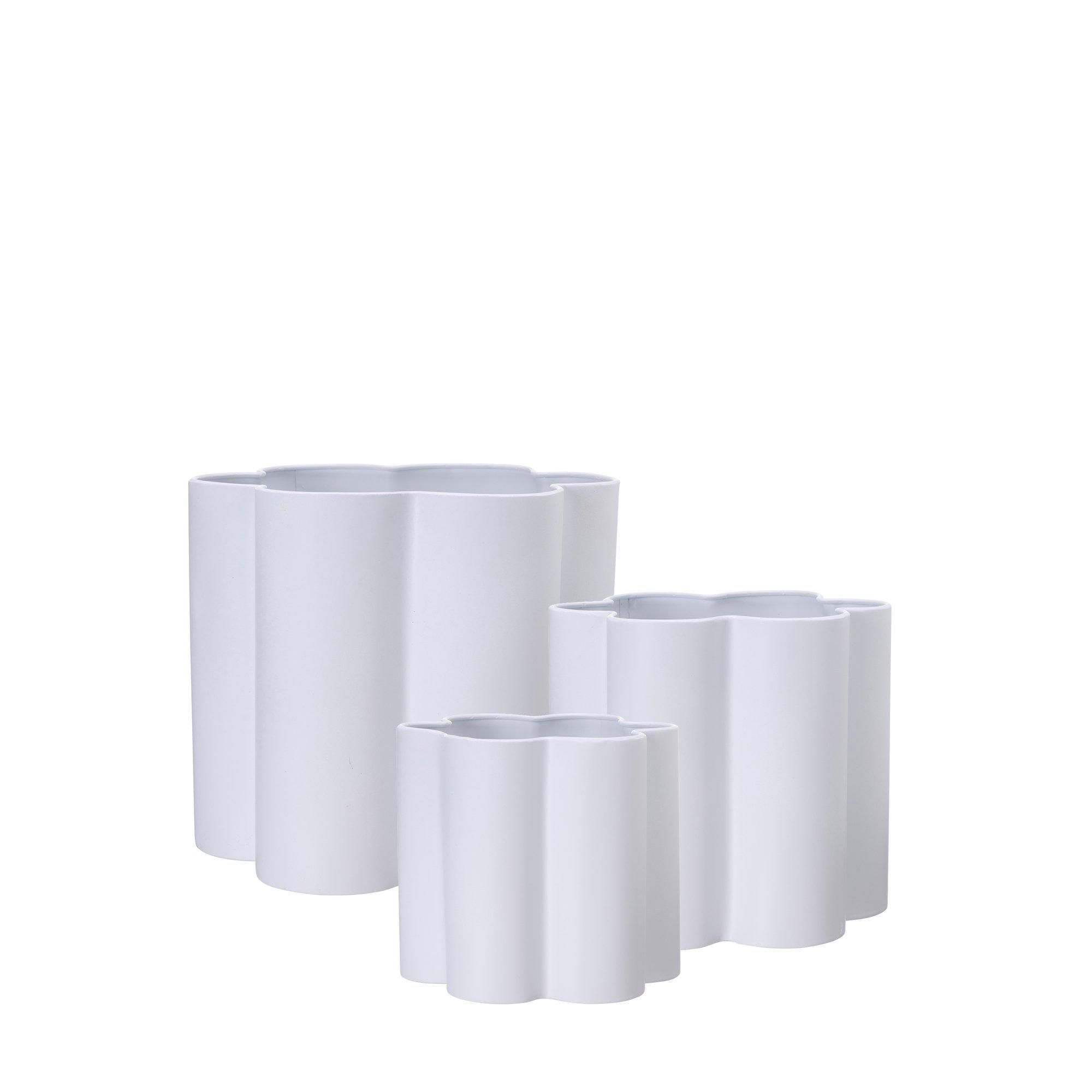 BLOOM Pot S/3 White - White - 25x28 21x23 17x19 cm