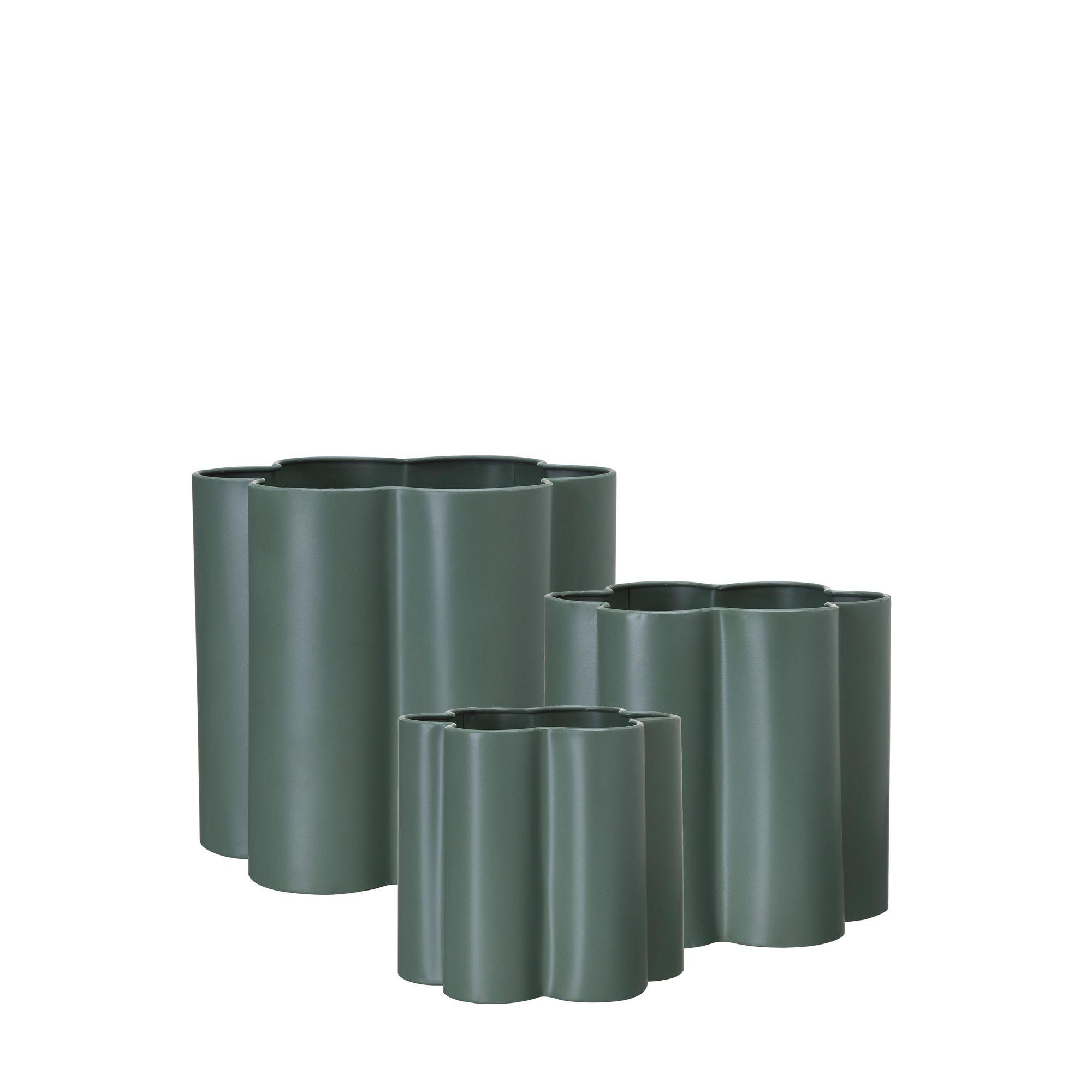 BLOOM Pot S/3 Green - Green - 25x28 21x23 17x19 cm