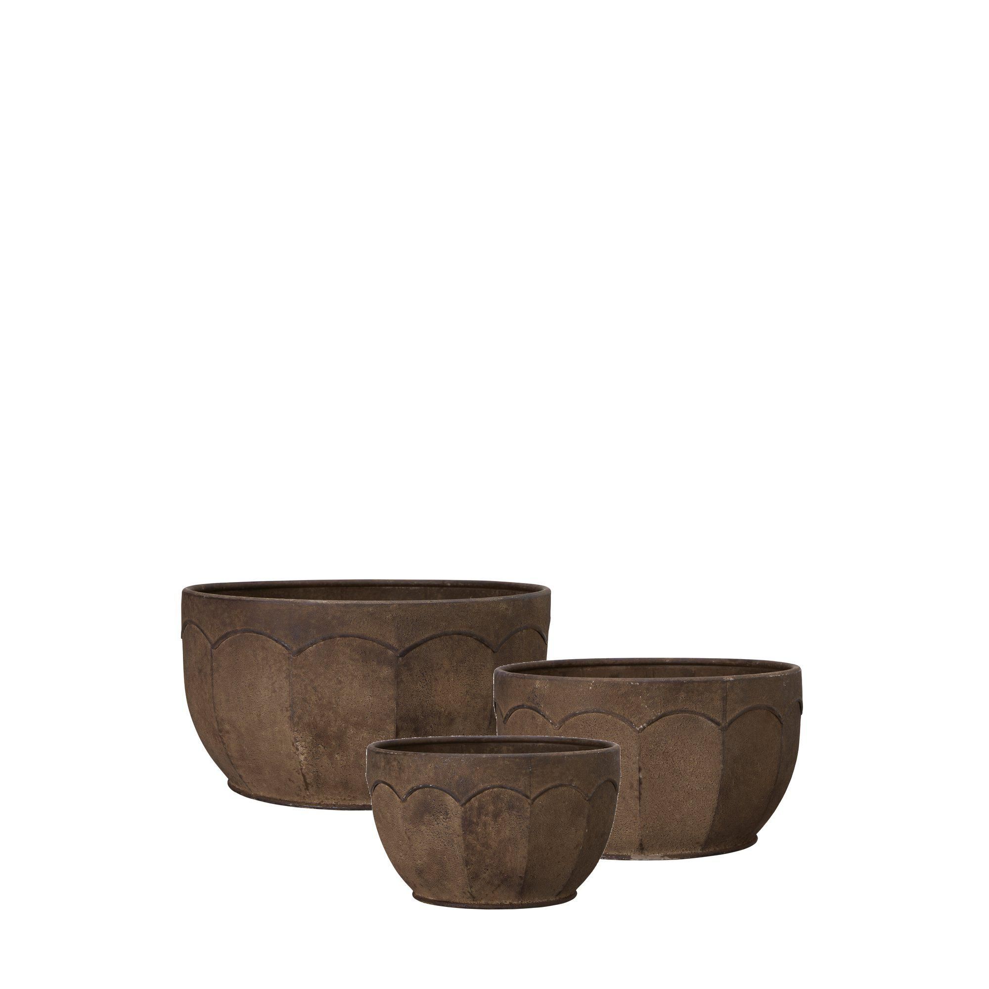 TOVA Planter S/3 Rust - Rust - 36x19 31x17 25x15cm