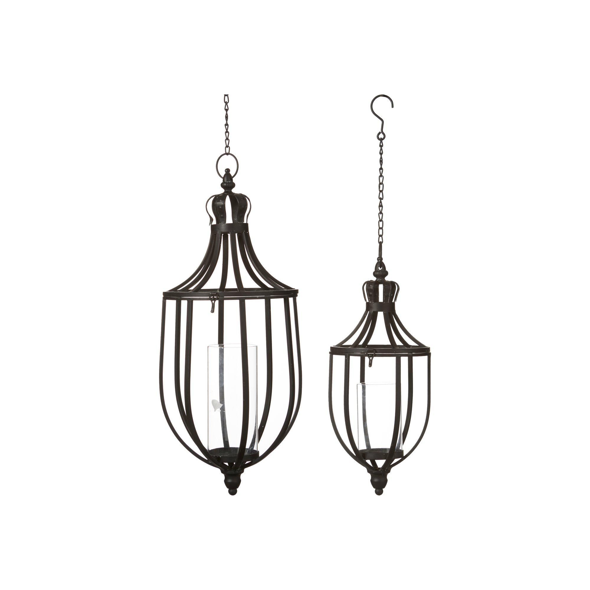 TORUN Hanging Lantern S/2 Antique Black - Antique Black - 25x56 18x41cm