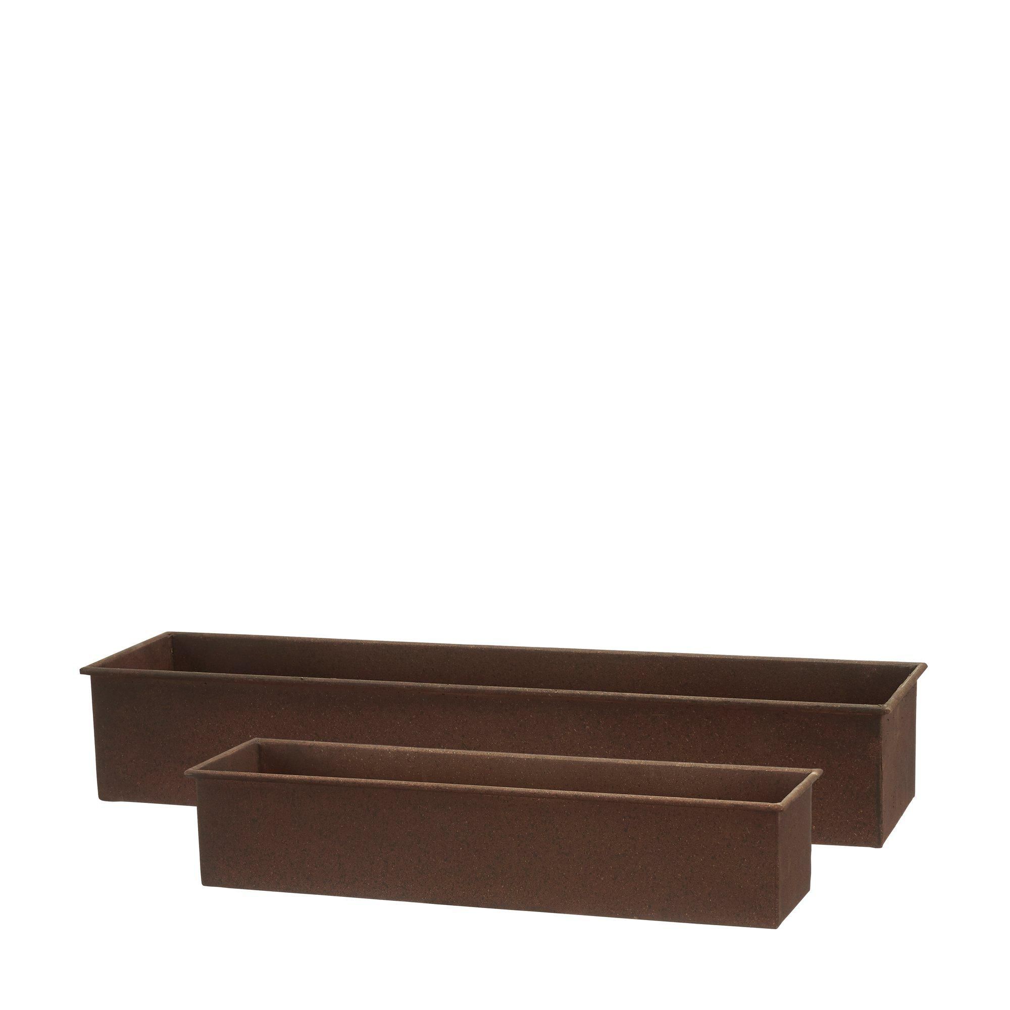 RAGNA Planter S/2 Rust - Rust - 60x14x10 45x12x9cm