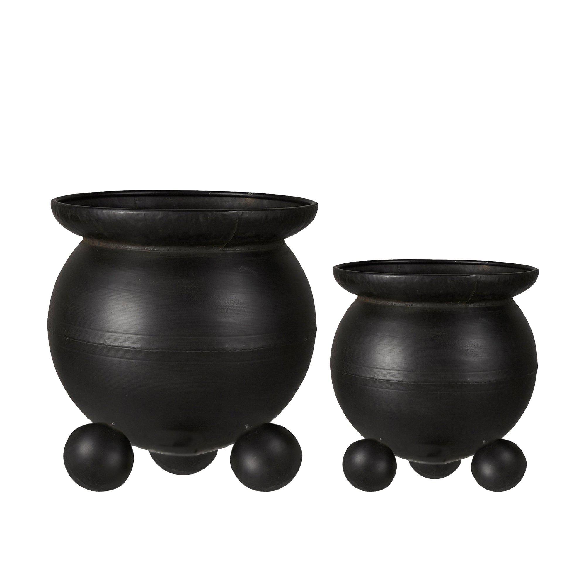 ANYA Pot S/2 Black - Black - 34x39 28x30cm