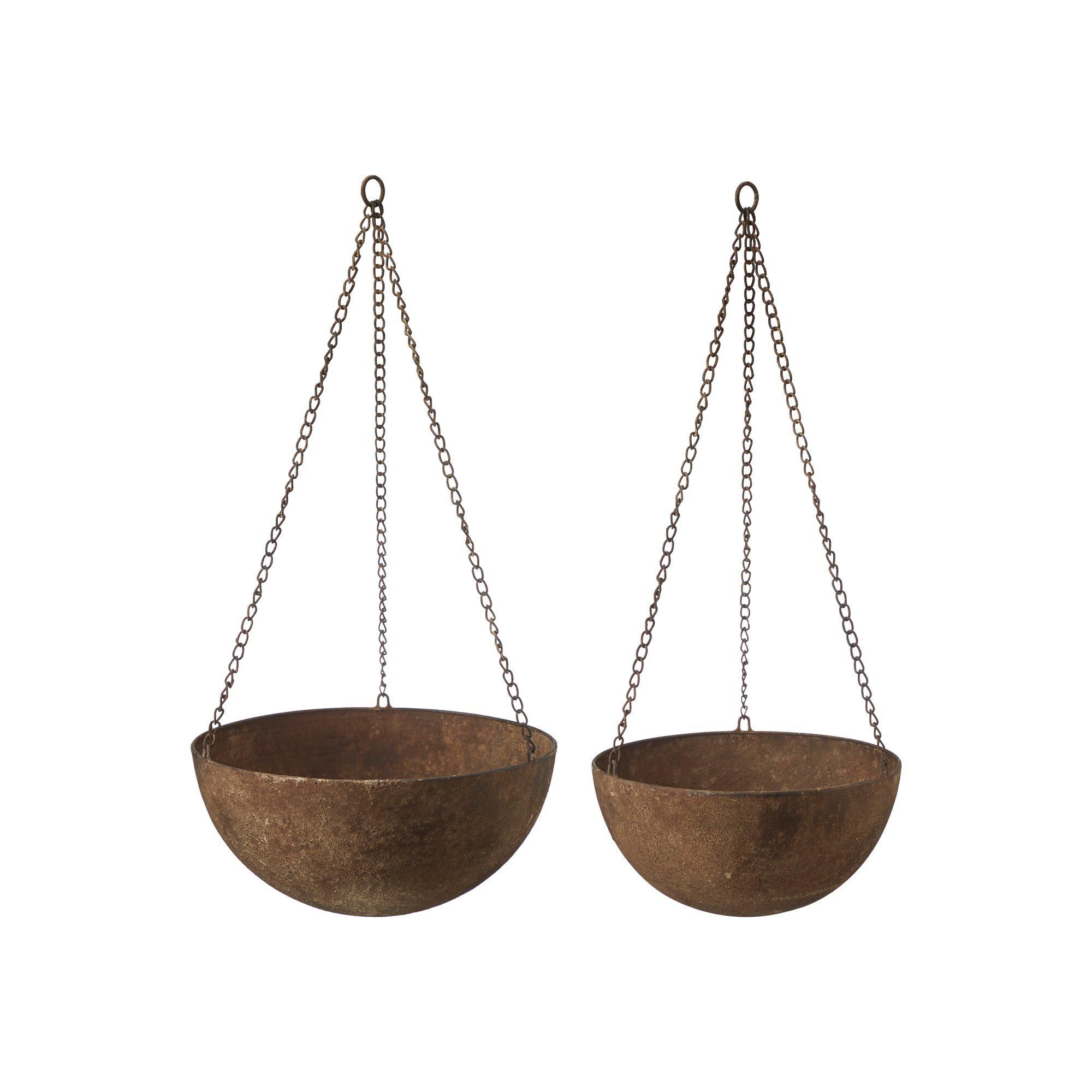 EMBLA Hanging Pot S/2 Rust - Rust - 32x17, 27x15cm