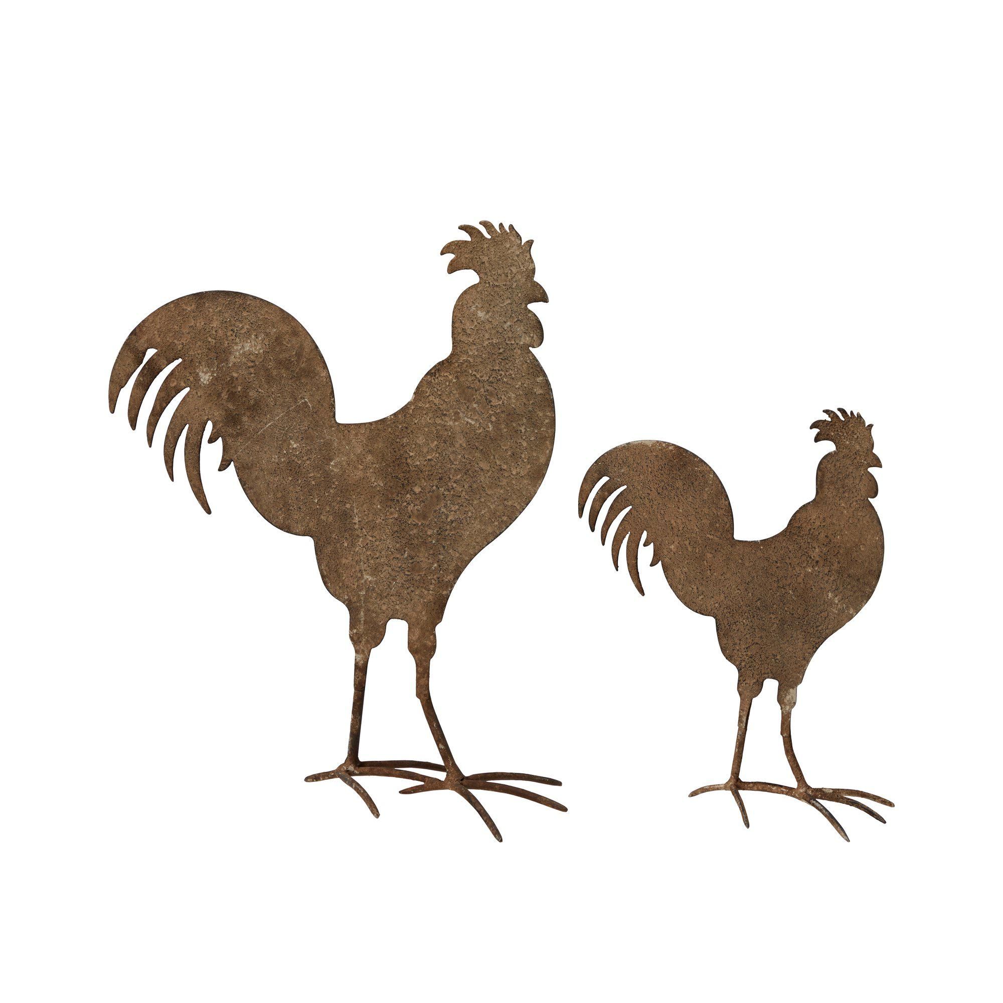 ROOSTER S/2 Rust - Rust - 28x11x32 20x9x23cm