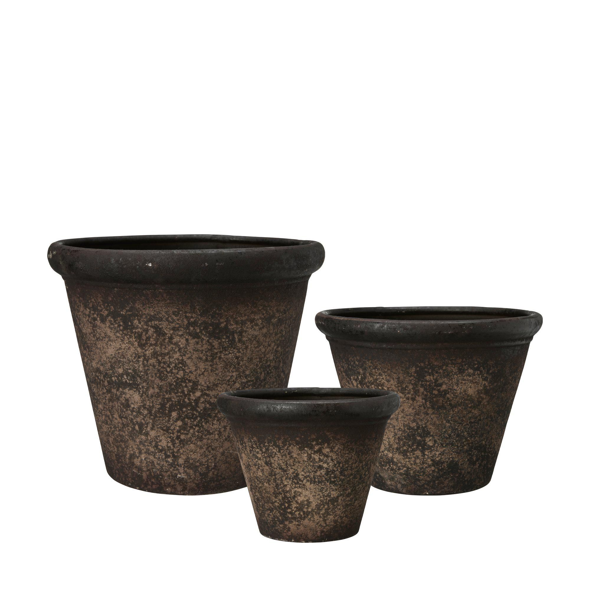RUNA Pot S/3 Rust - Rust - 30x26 25x21 20x16cm
