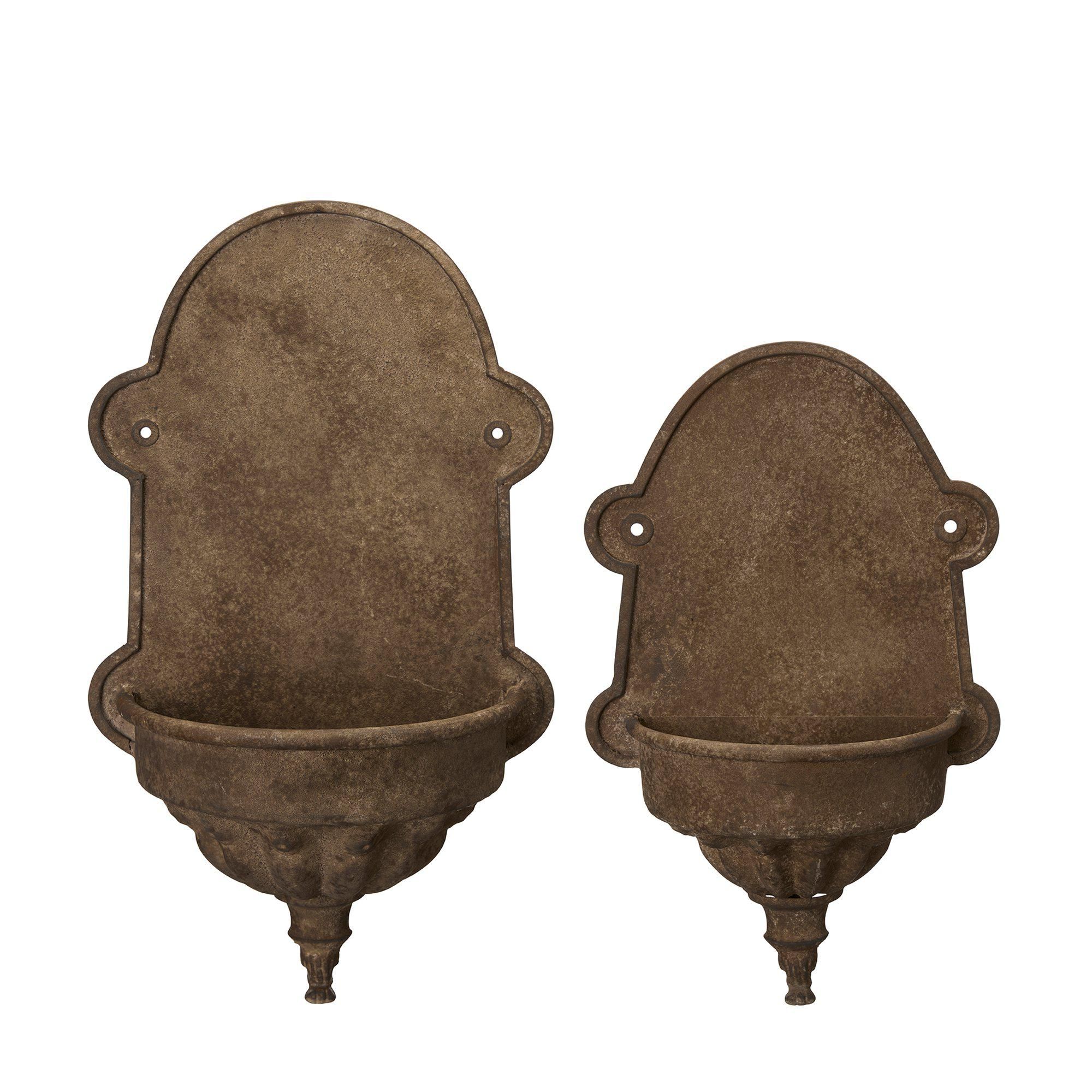 GRACE Wall Pot S/2 Rust - Rust - 32x13x54 28x11x45cm
