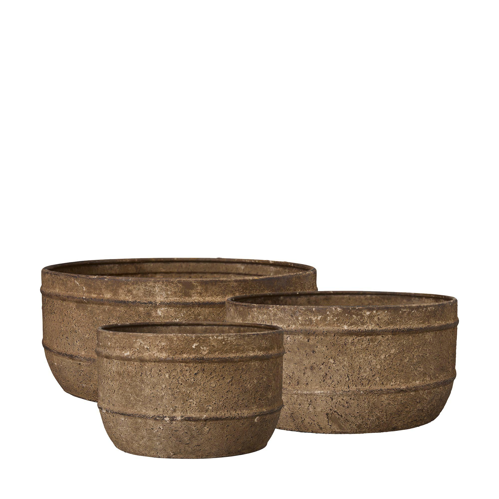 LUNA Planter S/3 Rust - Rust - 25x11 21x11 17x11cm