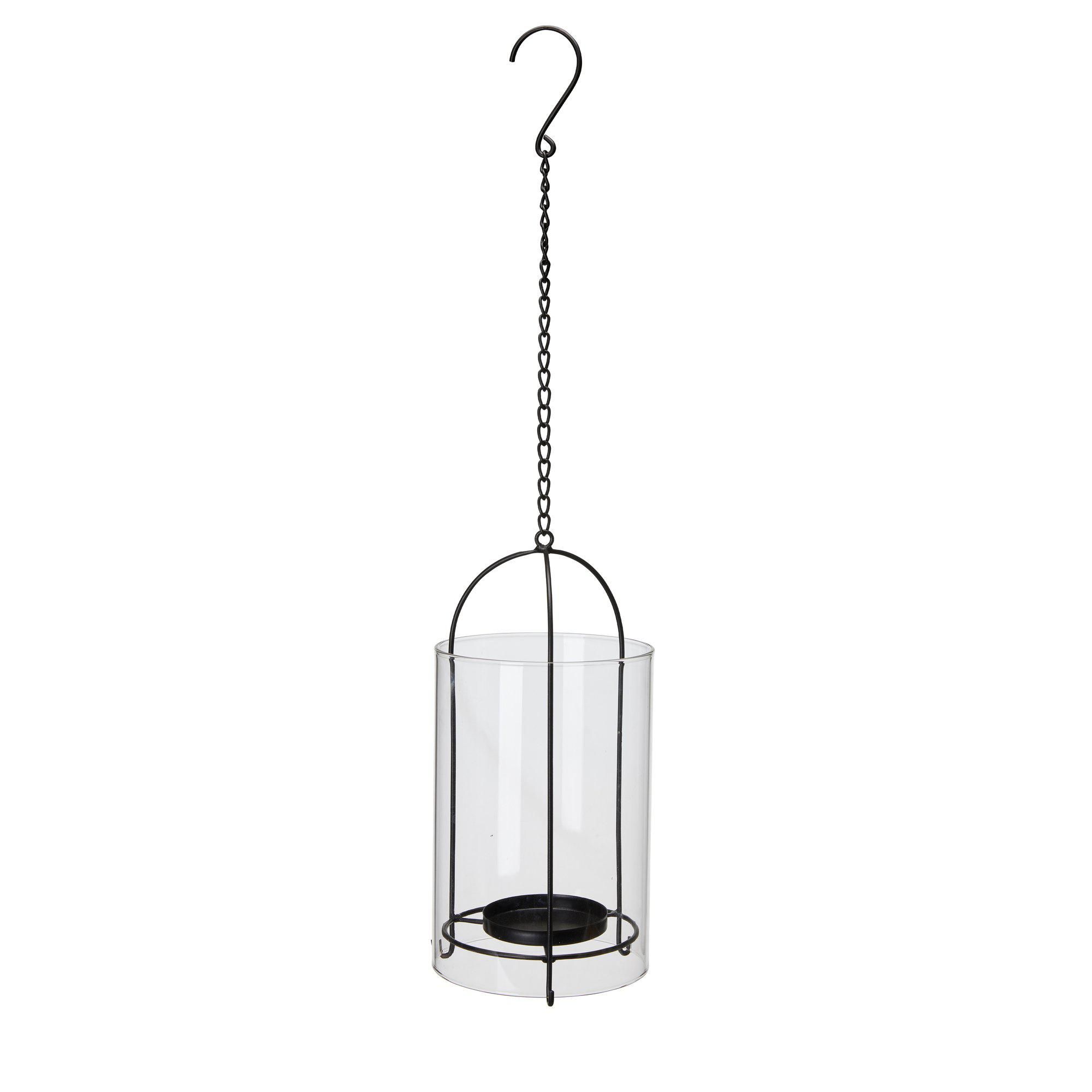 LUNA Hanging lantern Black - Black - 15x15x30 +33cm