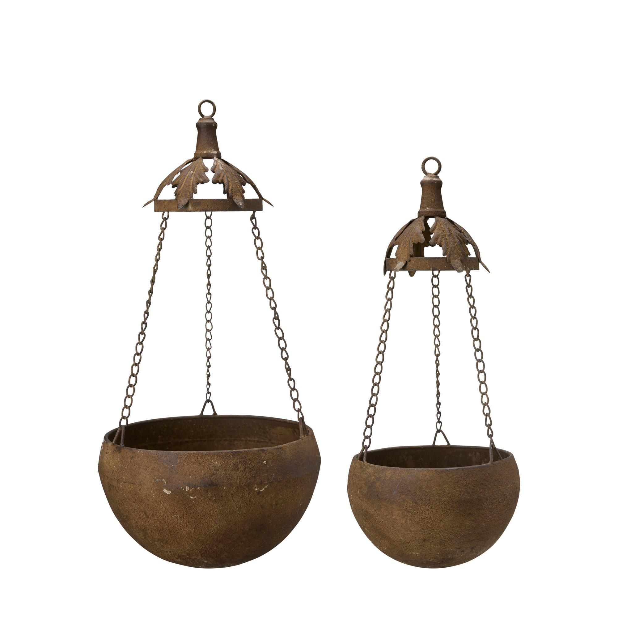 LISEN Hanging Pot S/2 Rust - Rust - 27x18, 21x15cm