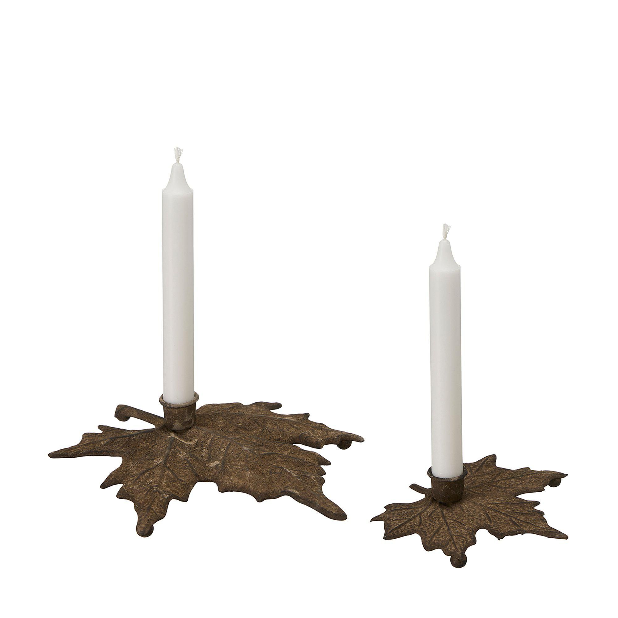 LEAF Candle holder S/2 Rust - Rust - 22x21x3 14x15x3 cm