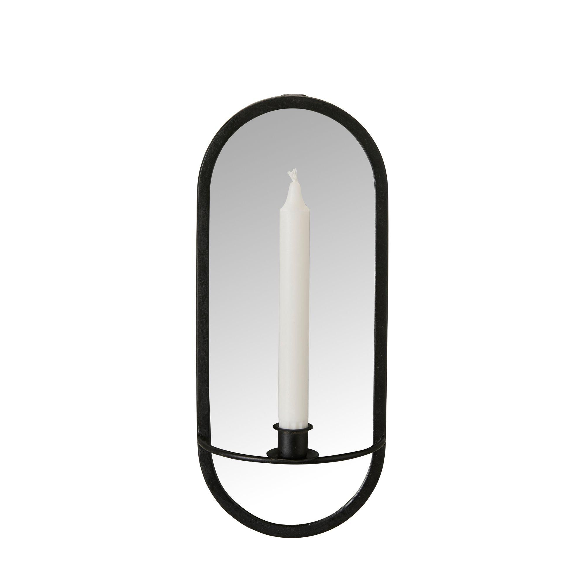 Li Wall Candle holder Black - Black - 15x10x35 cm