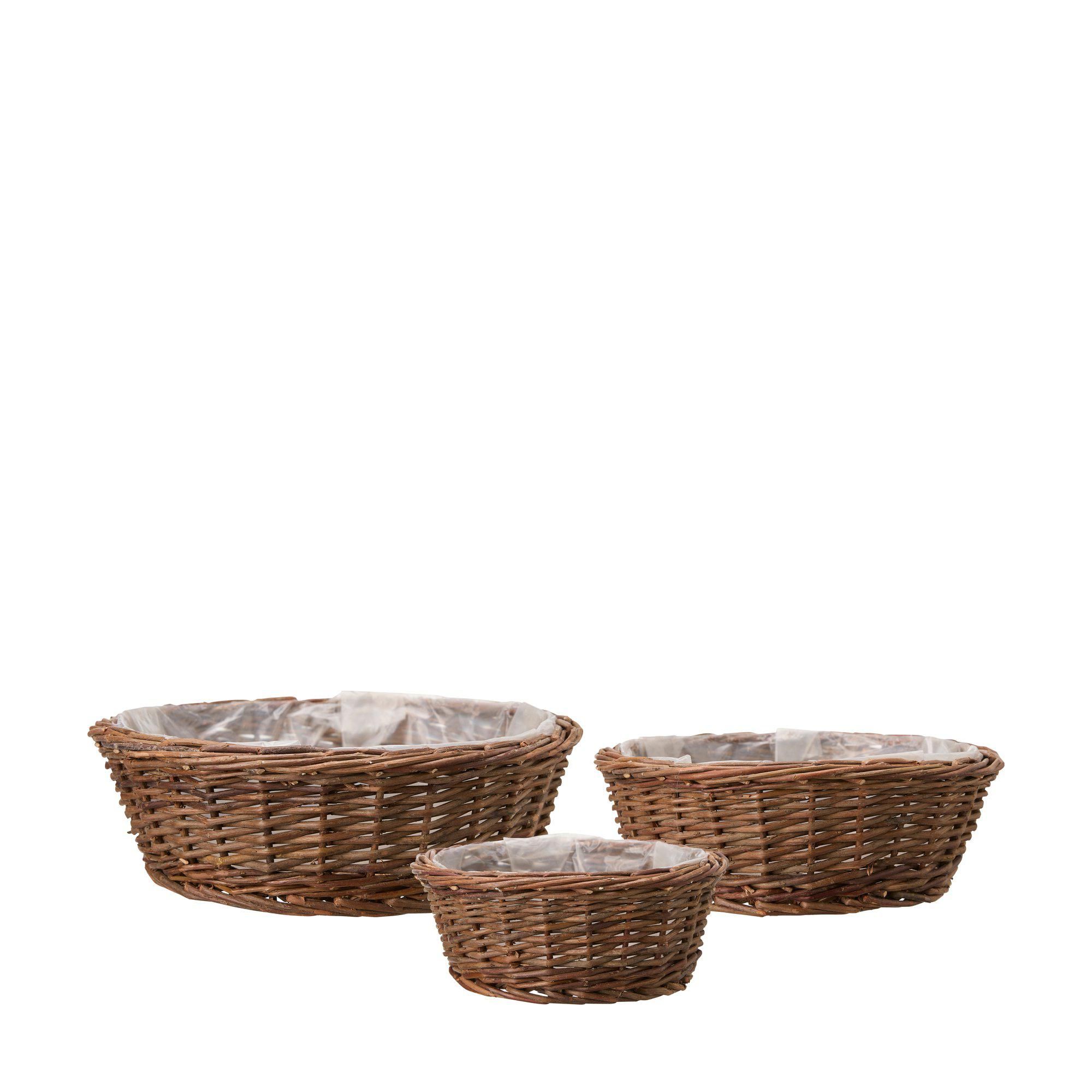 BERYL Planter S/3 Brown - Brown - 30x10 25x9 19x8cm