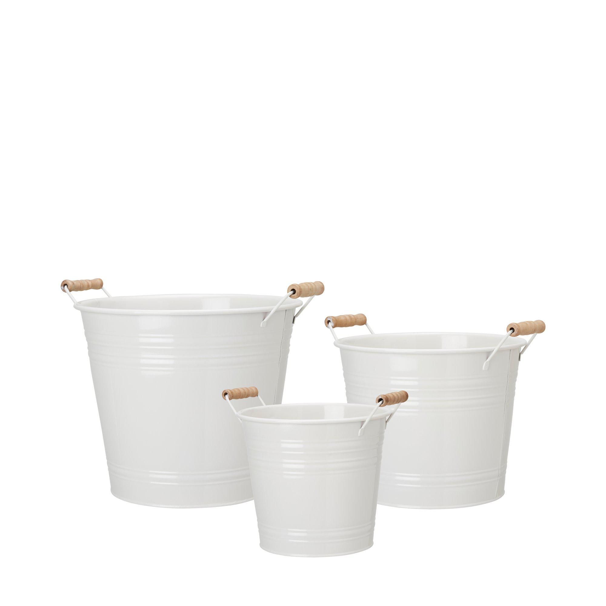 ARIELLA Pot S/3 White - White - 30x26+3 26x21+3cm