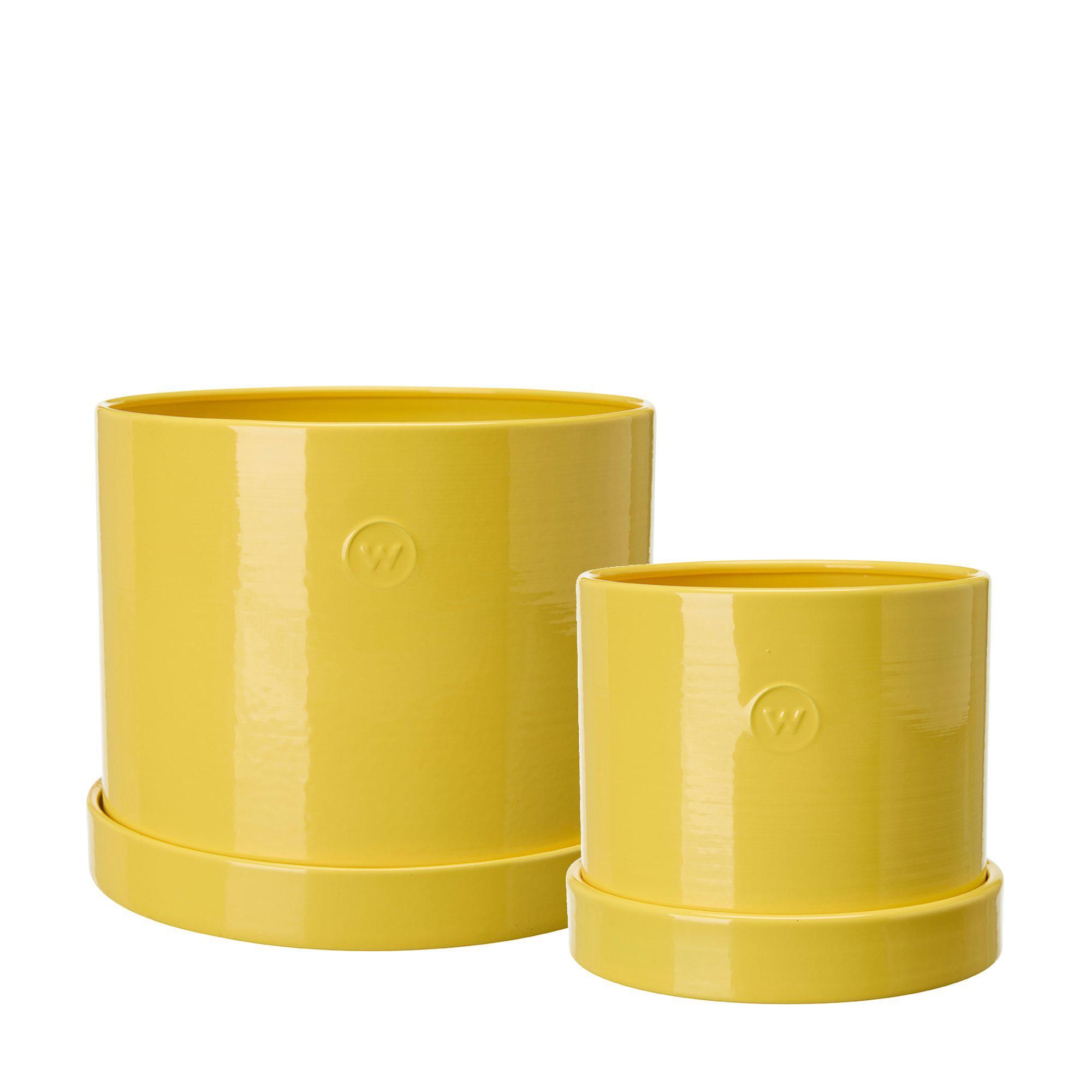 ALICIA Pot S/2 Yellow - Yellow - 19x16 14x12cm