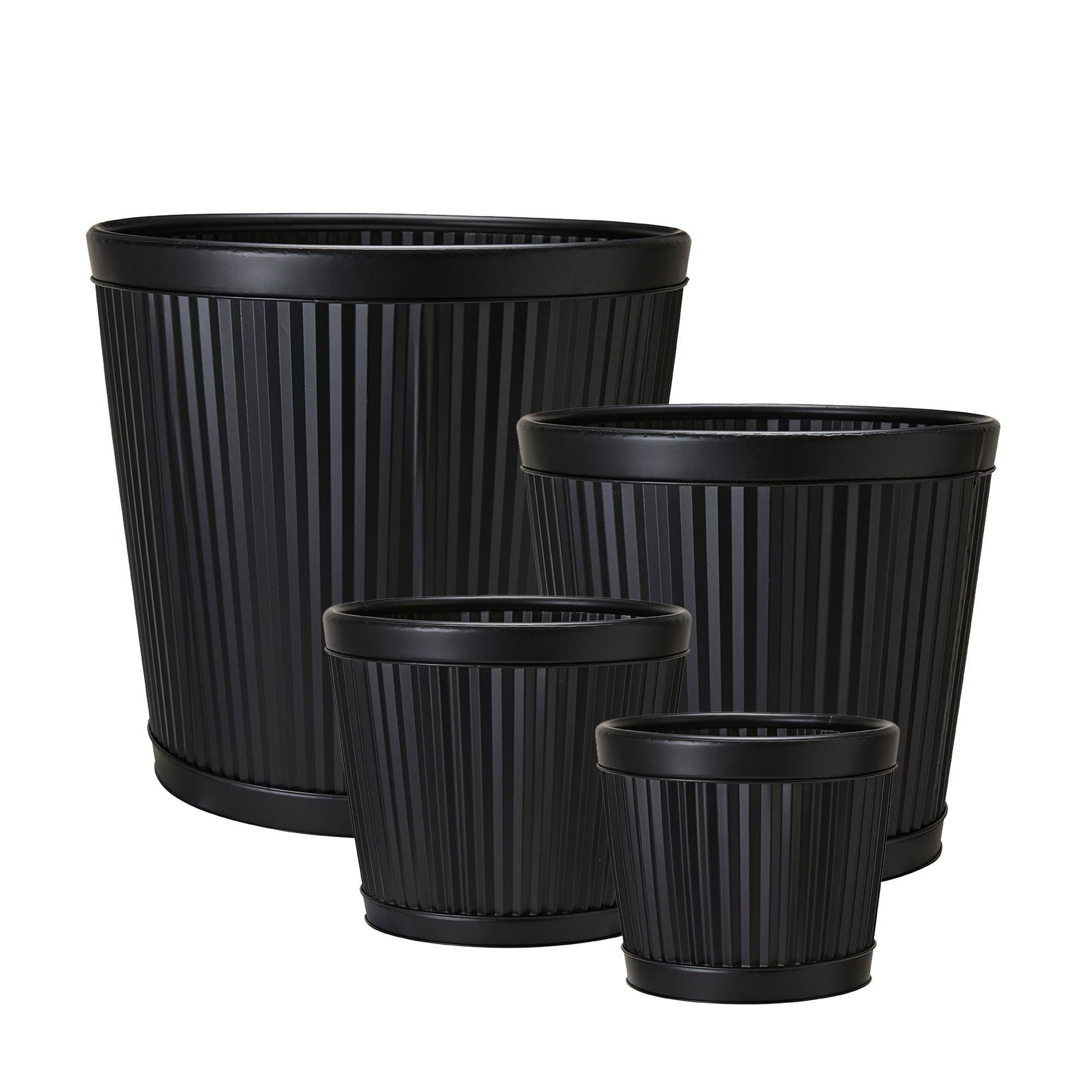 VANESSA Pot S/4 Black - Black - 50x46 39x36 30x25cm