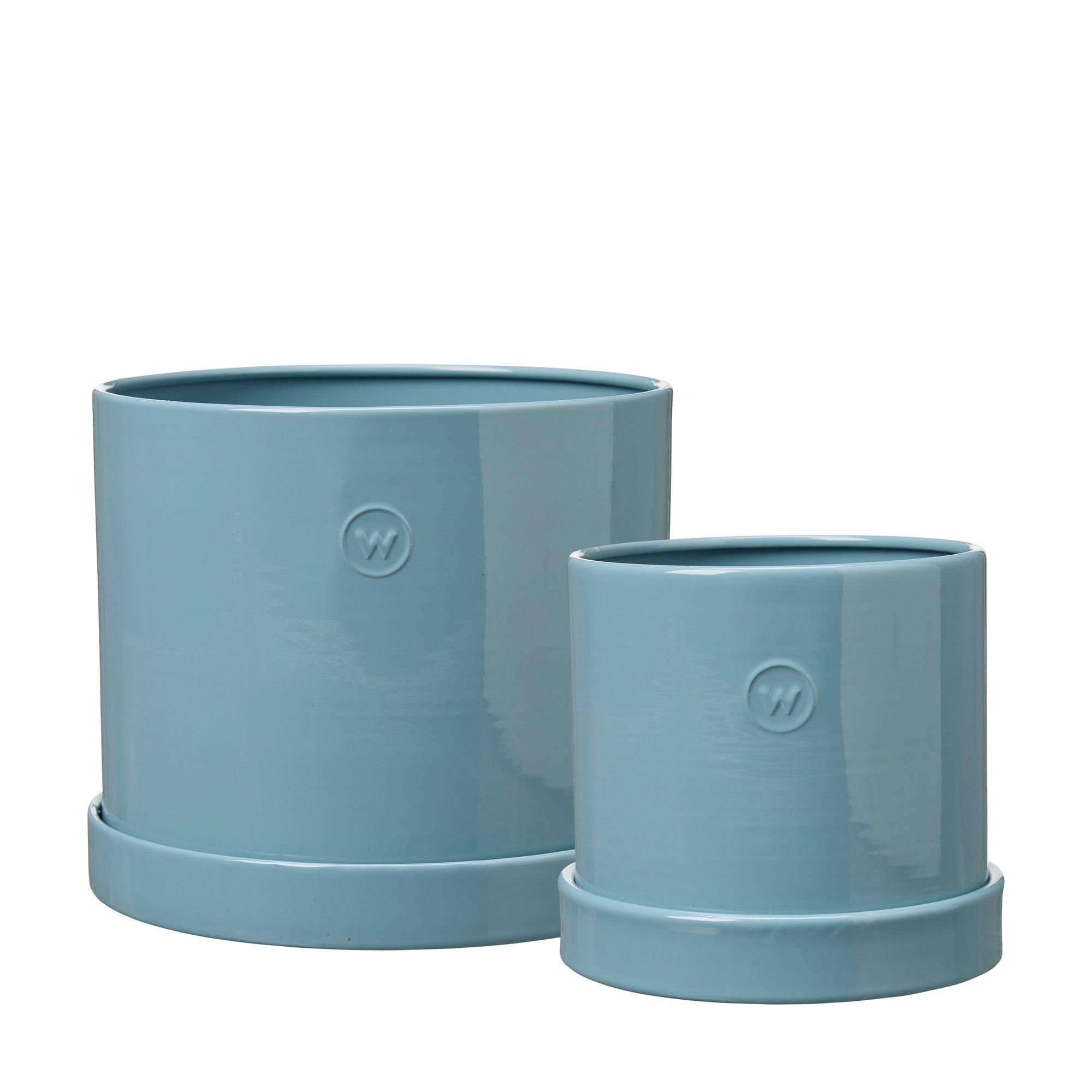ALICIA Pot S/2 Dusty Blue - Dusty Blue - 19x16 14x12cm