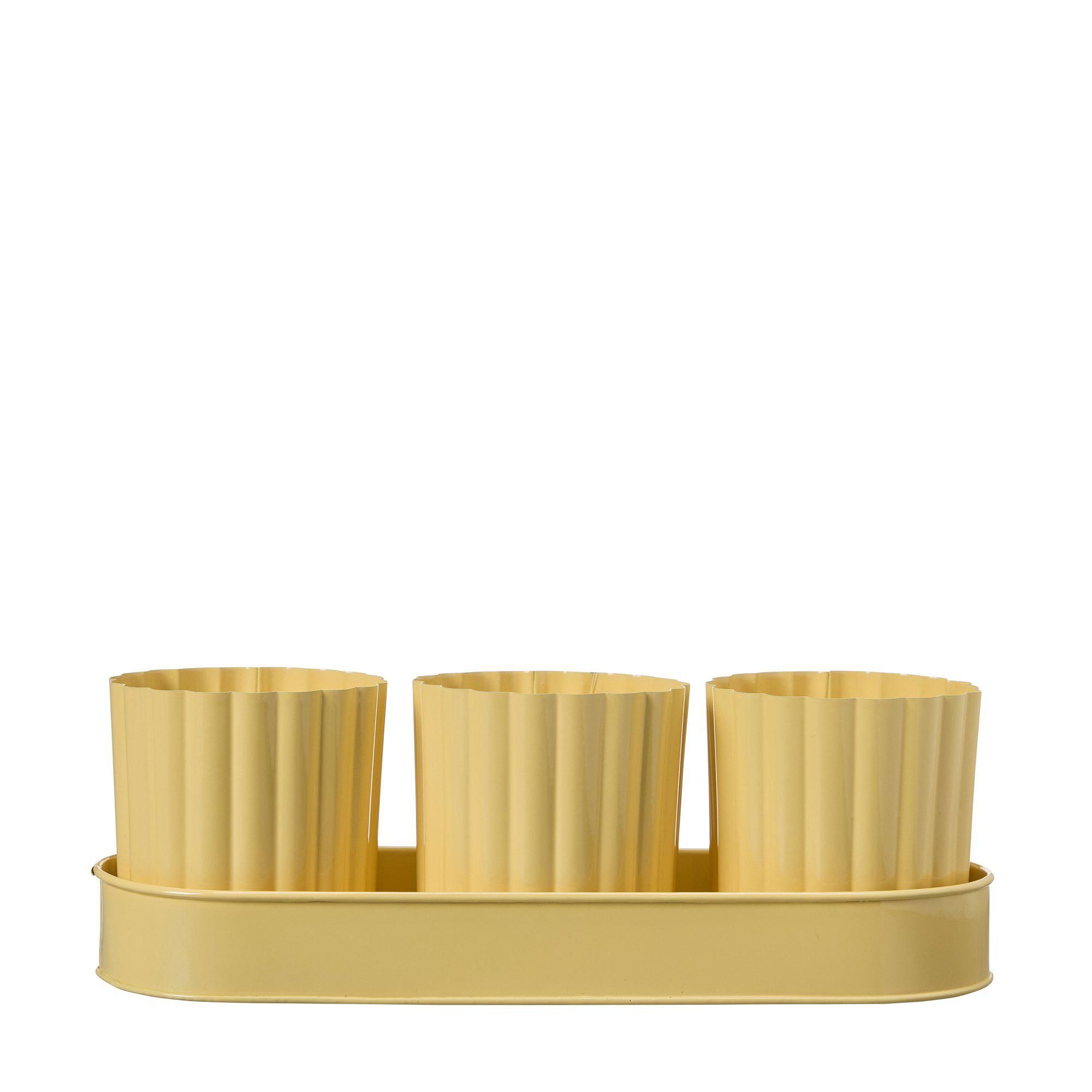HILLEVI Herb Pot Yellow - Yellow - 32x11x4cm