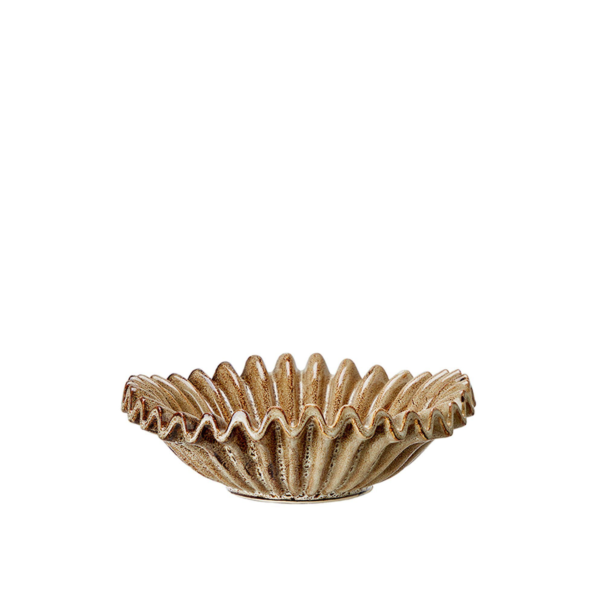 HANNA Saucer Brown Melange - Brown Melange - 24x8cm