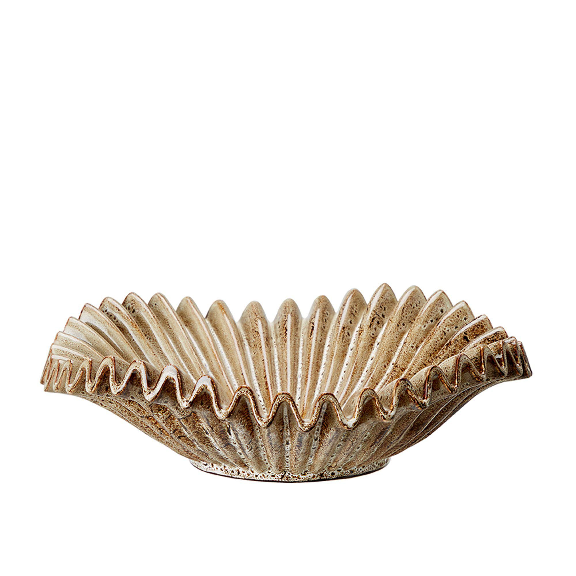 HANNA Saucer Brown Melange - Brown Melange - 36x11cm