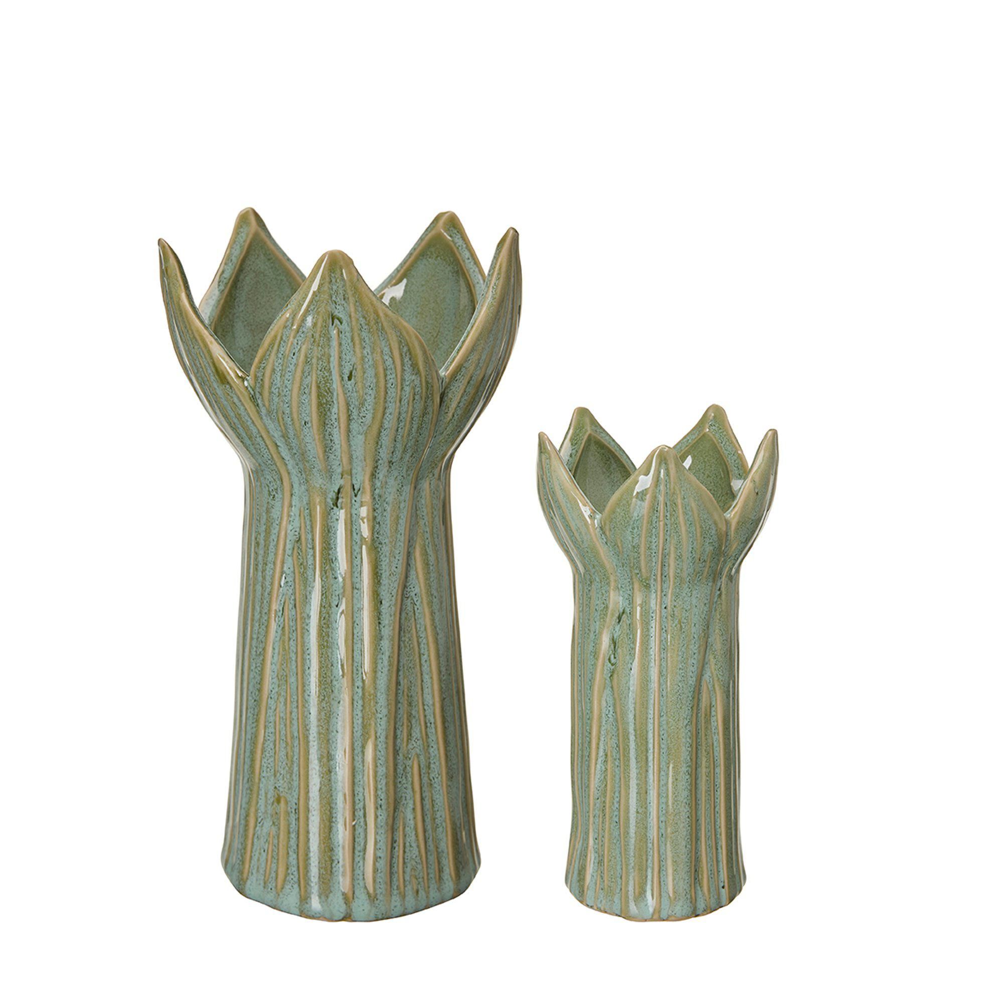 INGELA Vase S/2 Green Melange - Green Melange - 10x20 7x15cm