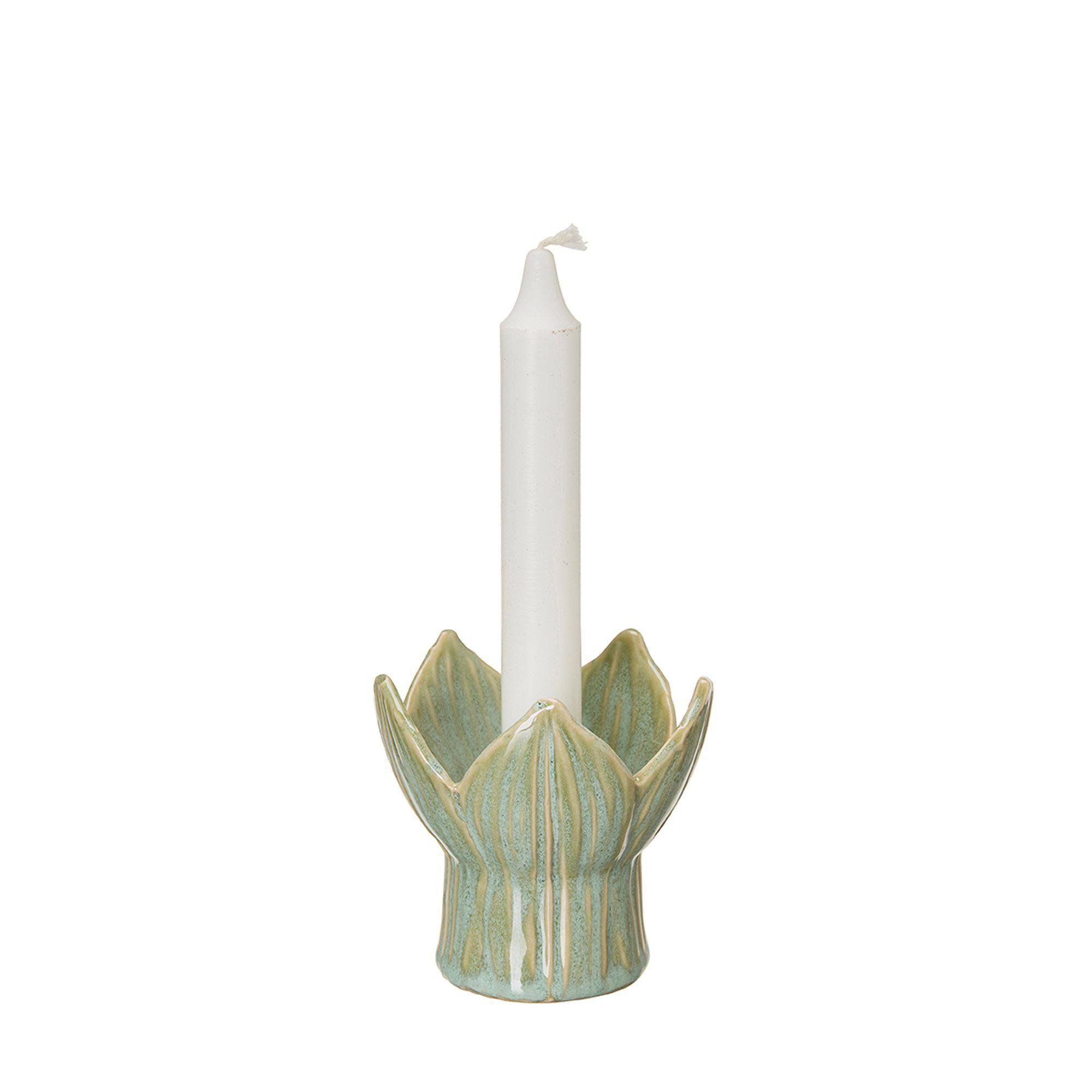INGELA CandleHolder Green Melange - Green Melange - 9x9cm