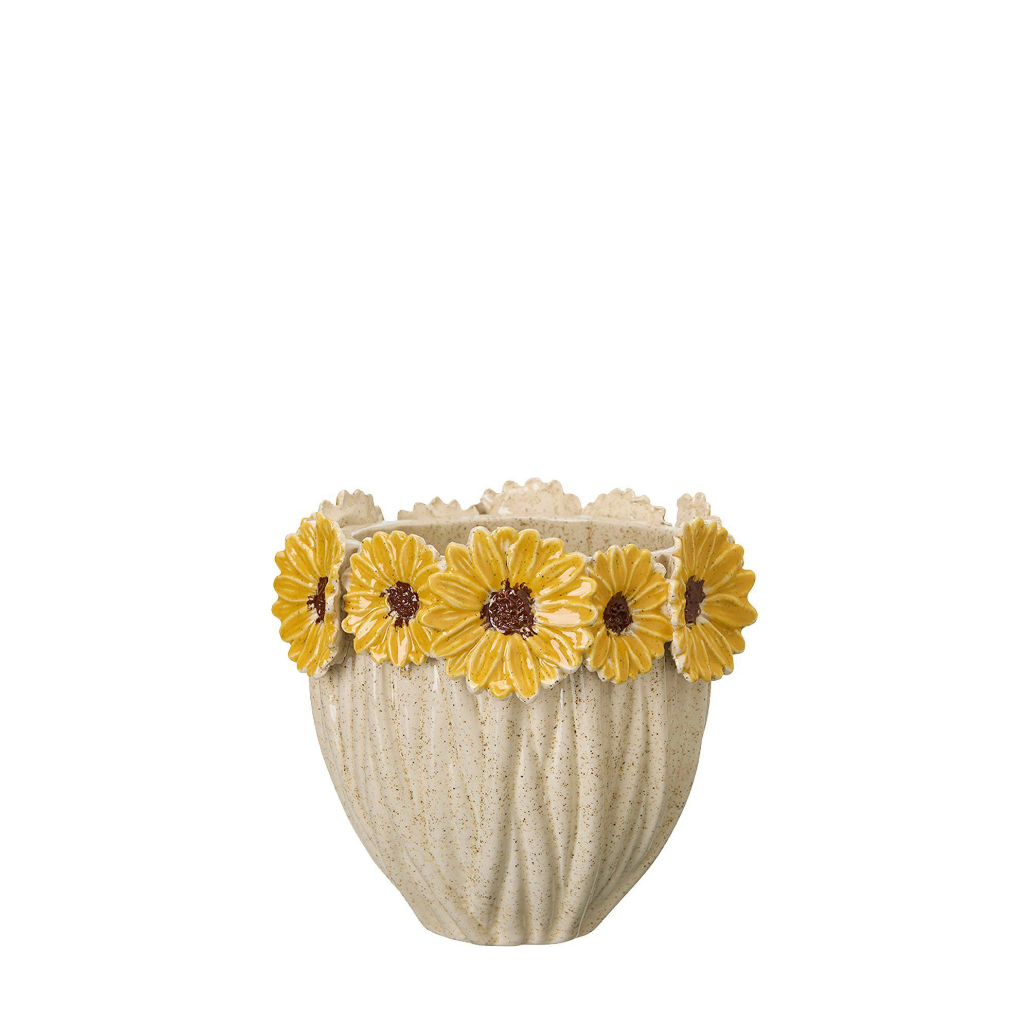 SOLVEIG Pot Yellow/Brown/Beige - Yellow/Brown/Beige - 17x16cm