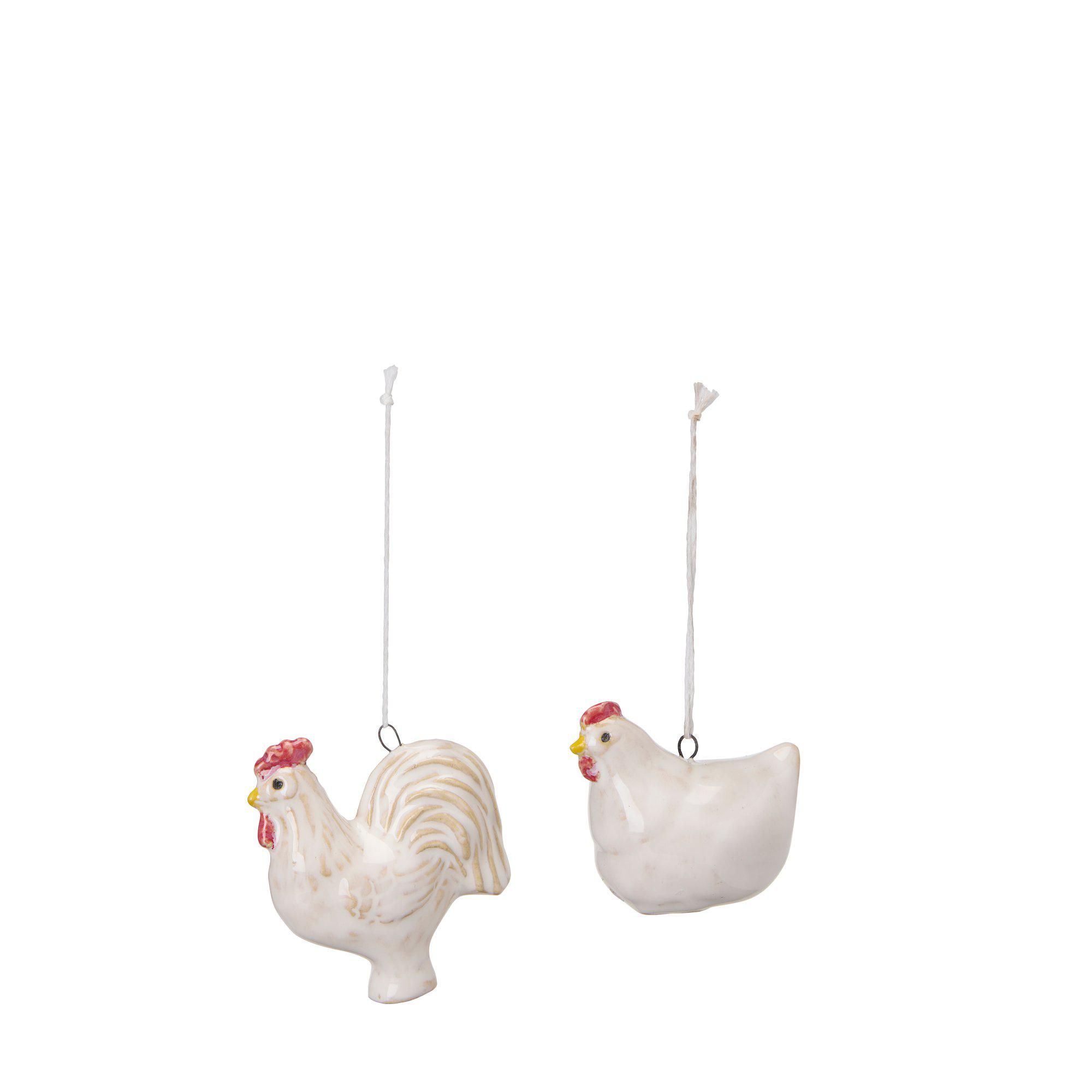 ROOSTER & HEN Mix White - White - 6x3x6 6x4x4cm
