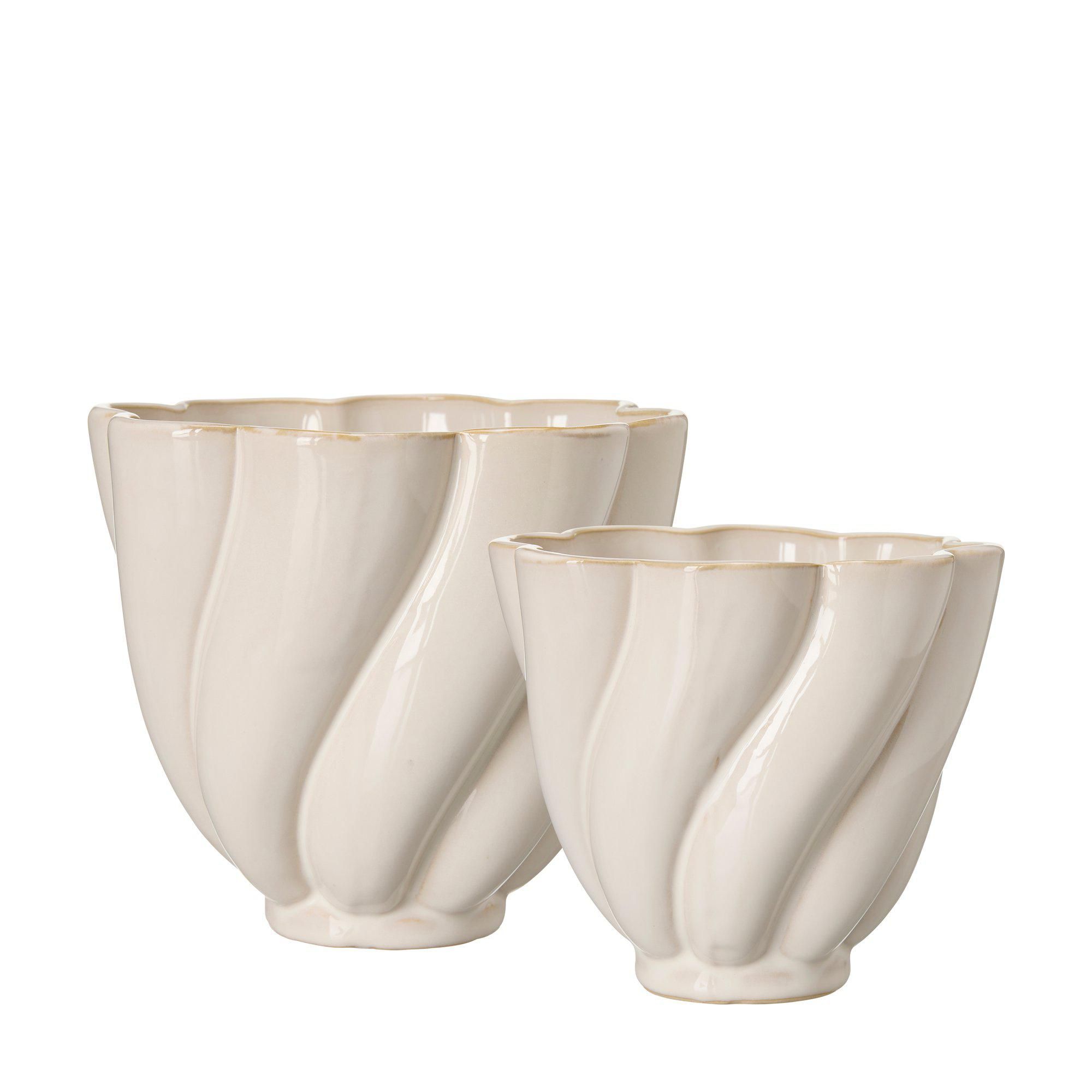 LISA Pot S/2 Offwhite - Offwhite - 18x15 15x13cm
