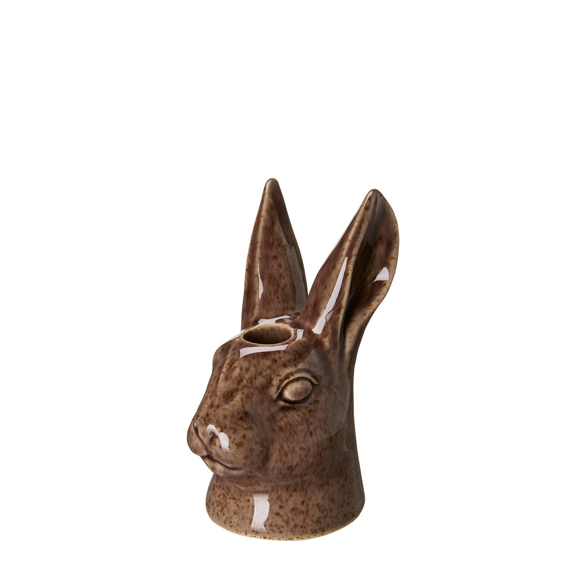 PAULA Candleholder Brown Melange - Brown Melange - 8x11x16cm