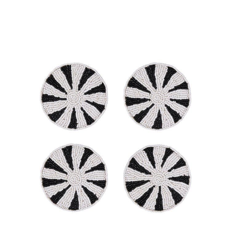 ALIVIA Glasunderlägg Vit/Svart - Vit/Svart - 10cm