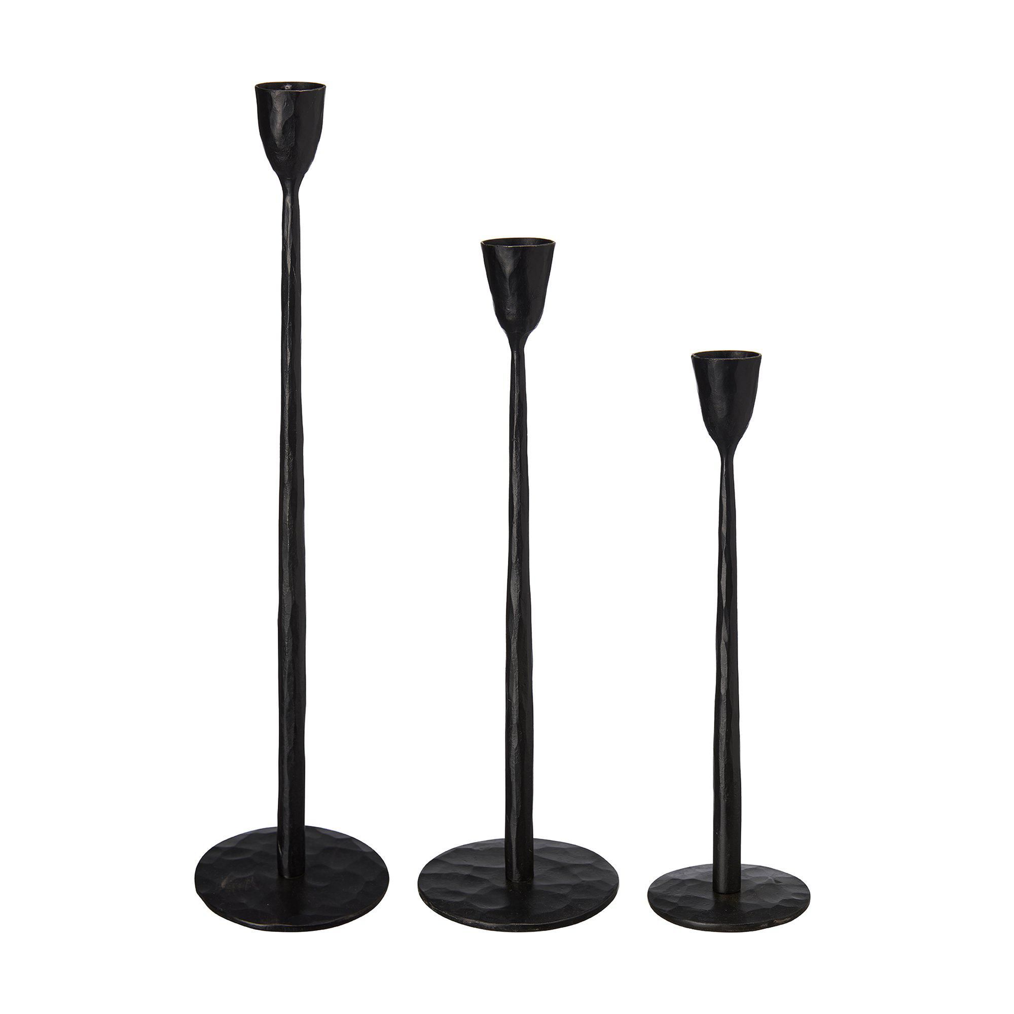 MOHINI Ljusstake 3/S Svart - Svart - 10x41 10x32 8x27cm