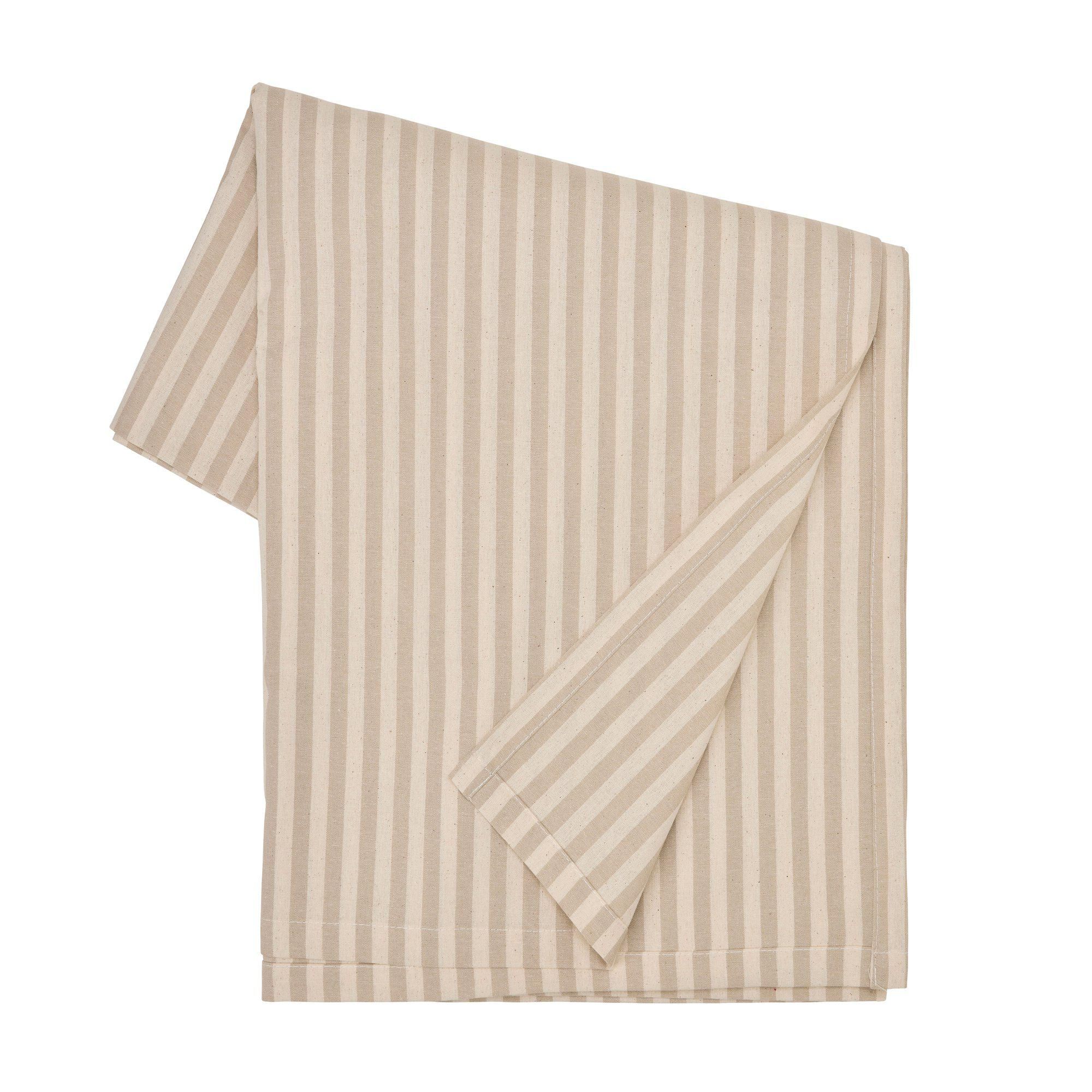 DUK Randig Beige/Vit - Beige/Vit - 136x300cm