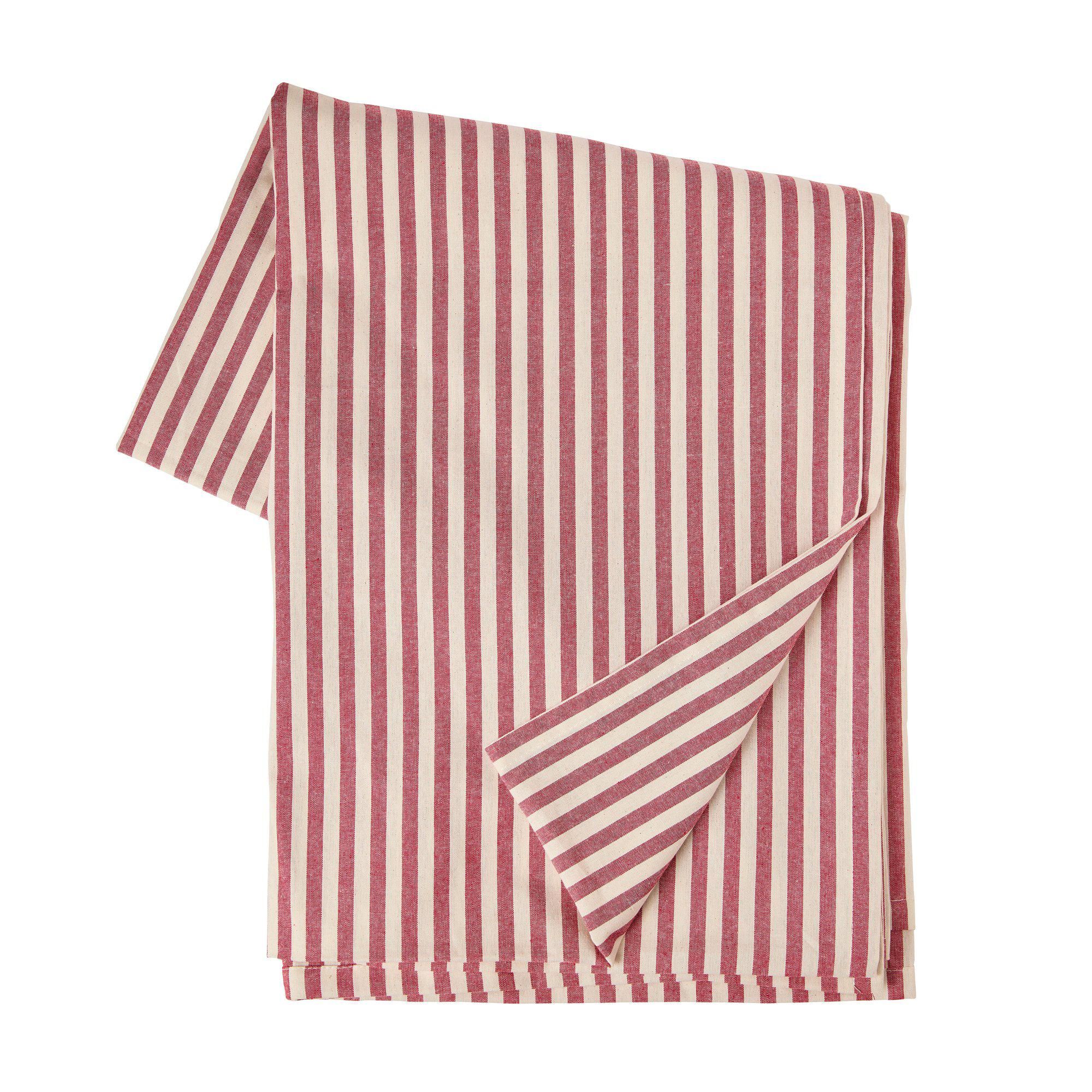 TABLE CLOTH Striped Red/White - Red/White - 136x300cm