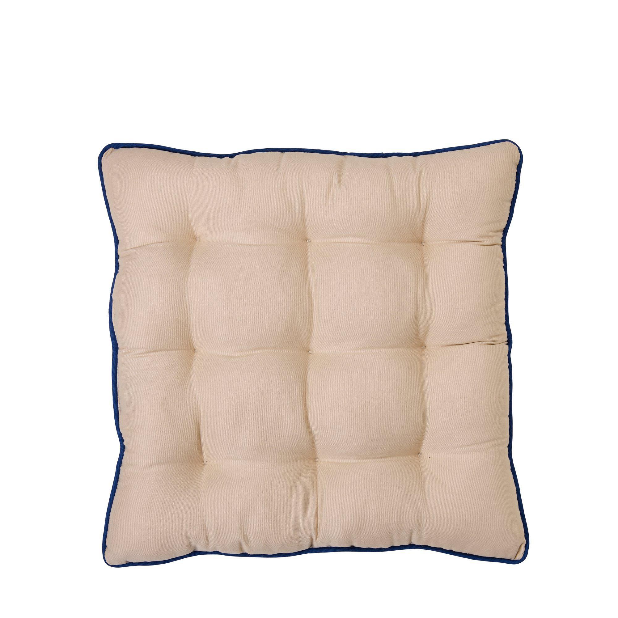 NANCY Seat cushion Beige/Blue - Beige/Blue - 40x40cm