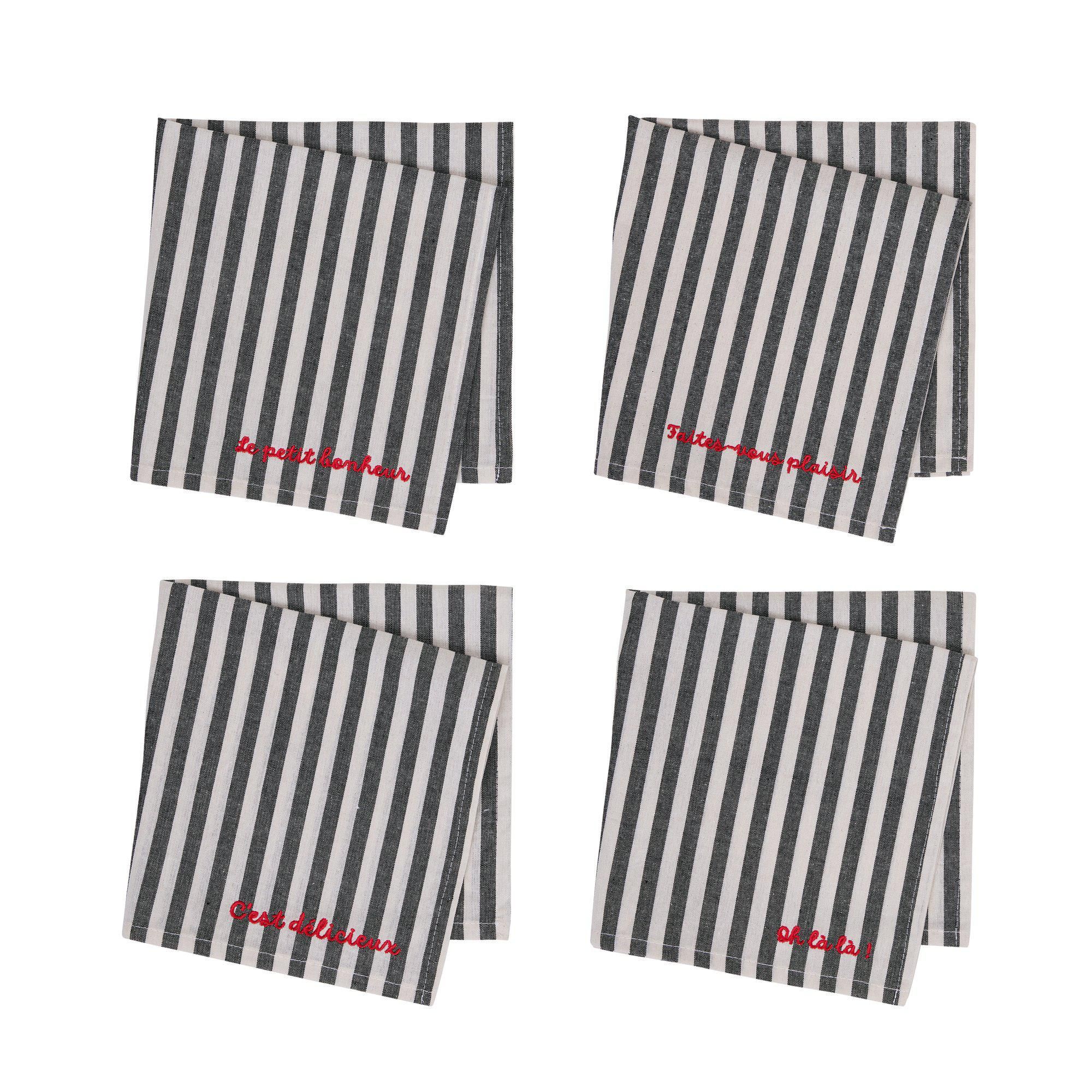 NOELLE Napkin Black/White - Black/White - 40x40cm