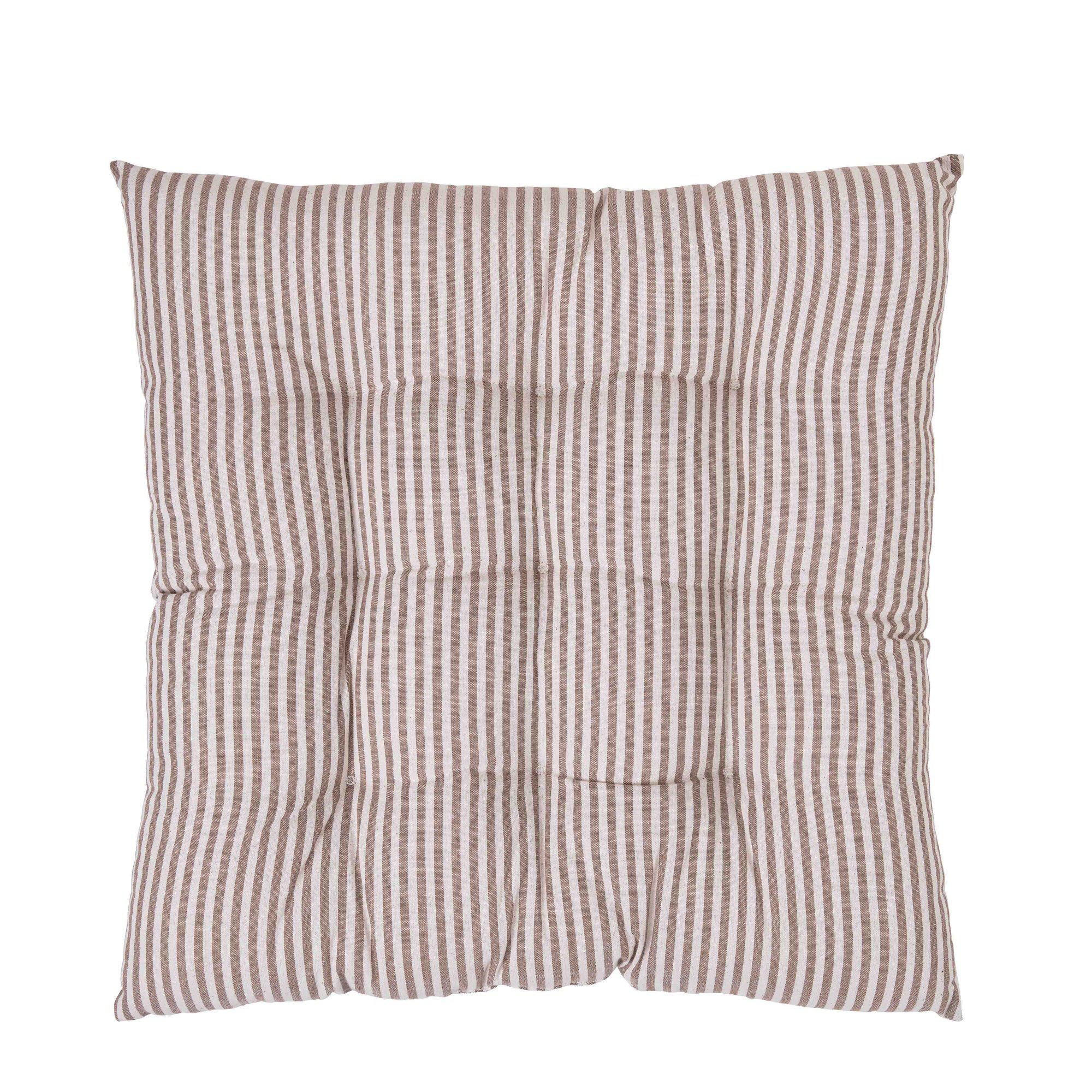 NOELLE Seat cushion Beige/White - Beige/White - 40x40x5cm