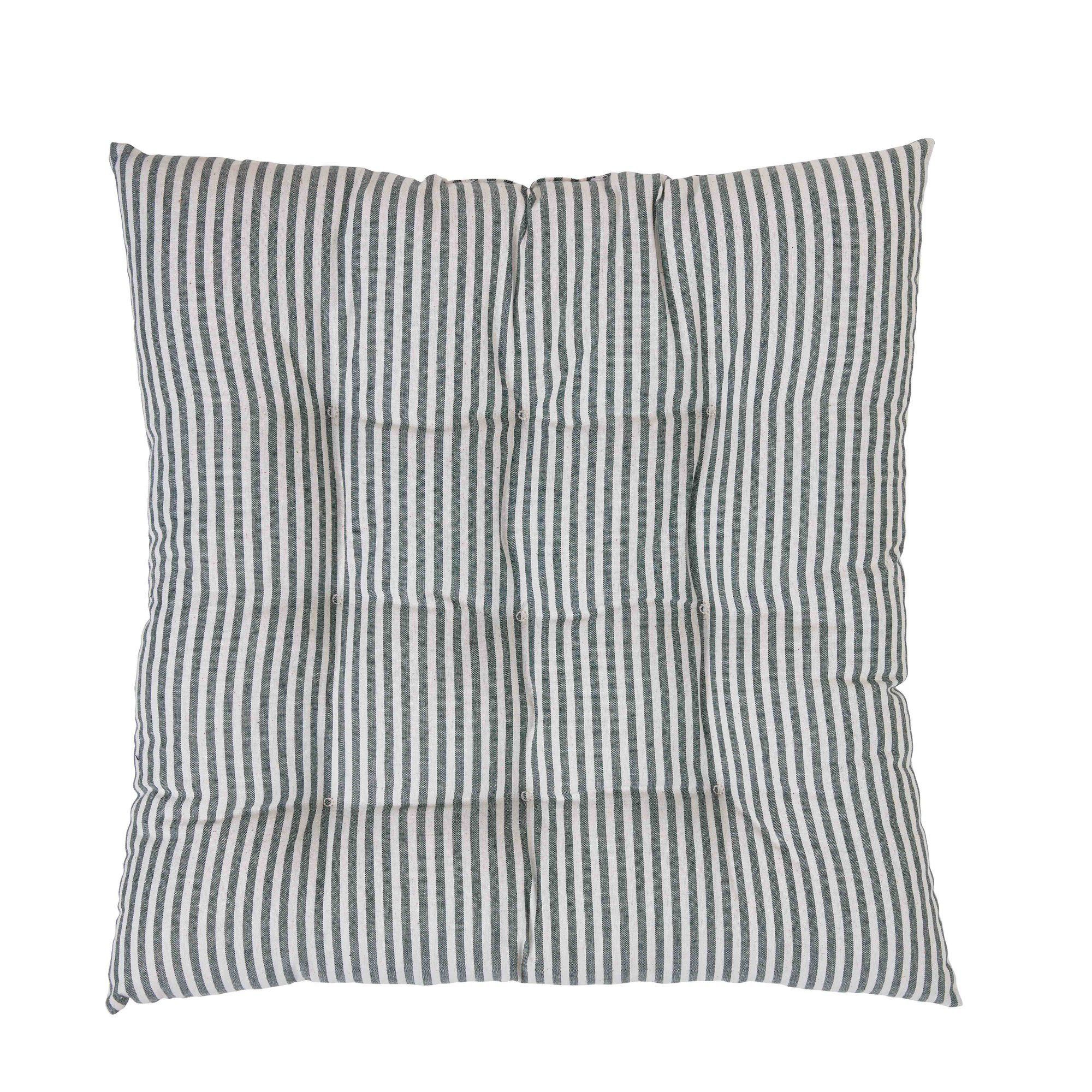 NOELLE Seat cushion Green/White - Green/White - 40x40x5cm