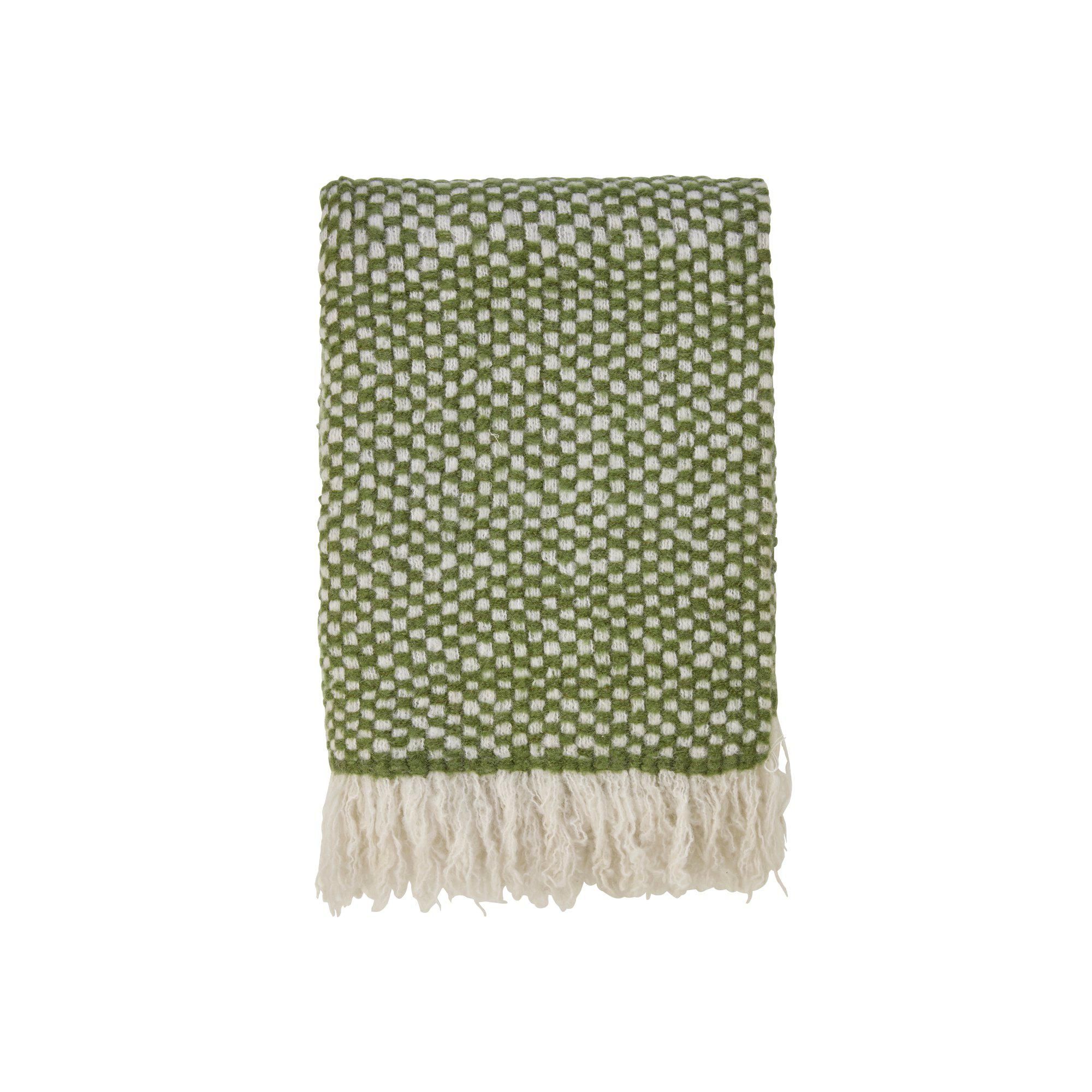 MALVA Throw Checked Green/White - Green/White - 125x150cm