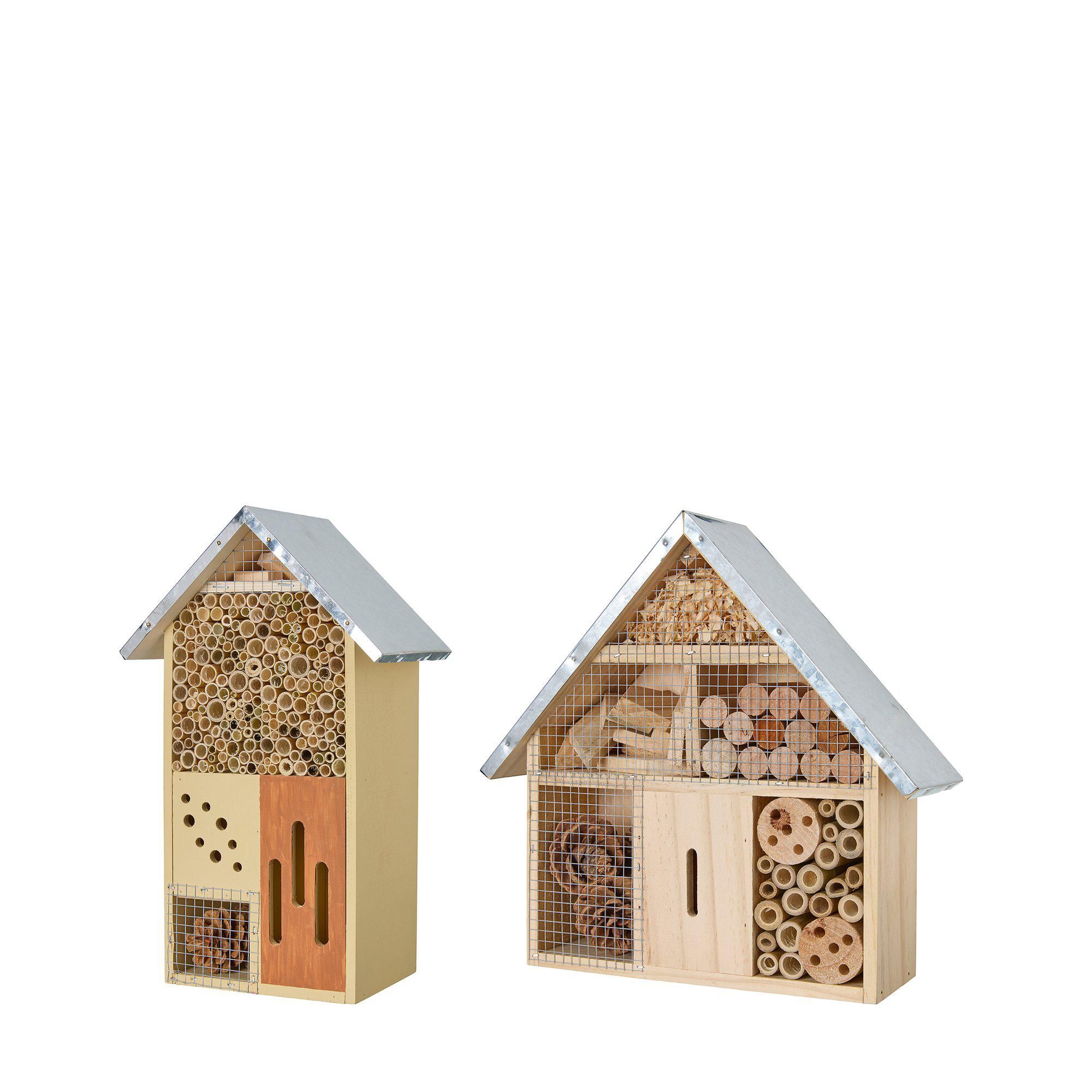 INSECT HOUSE Metal S/2 Natural - Natural - 30x9x29 18x10x31cm