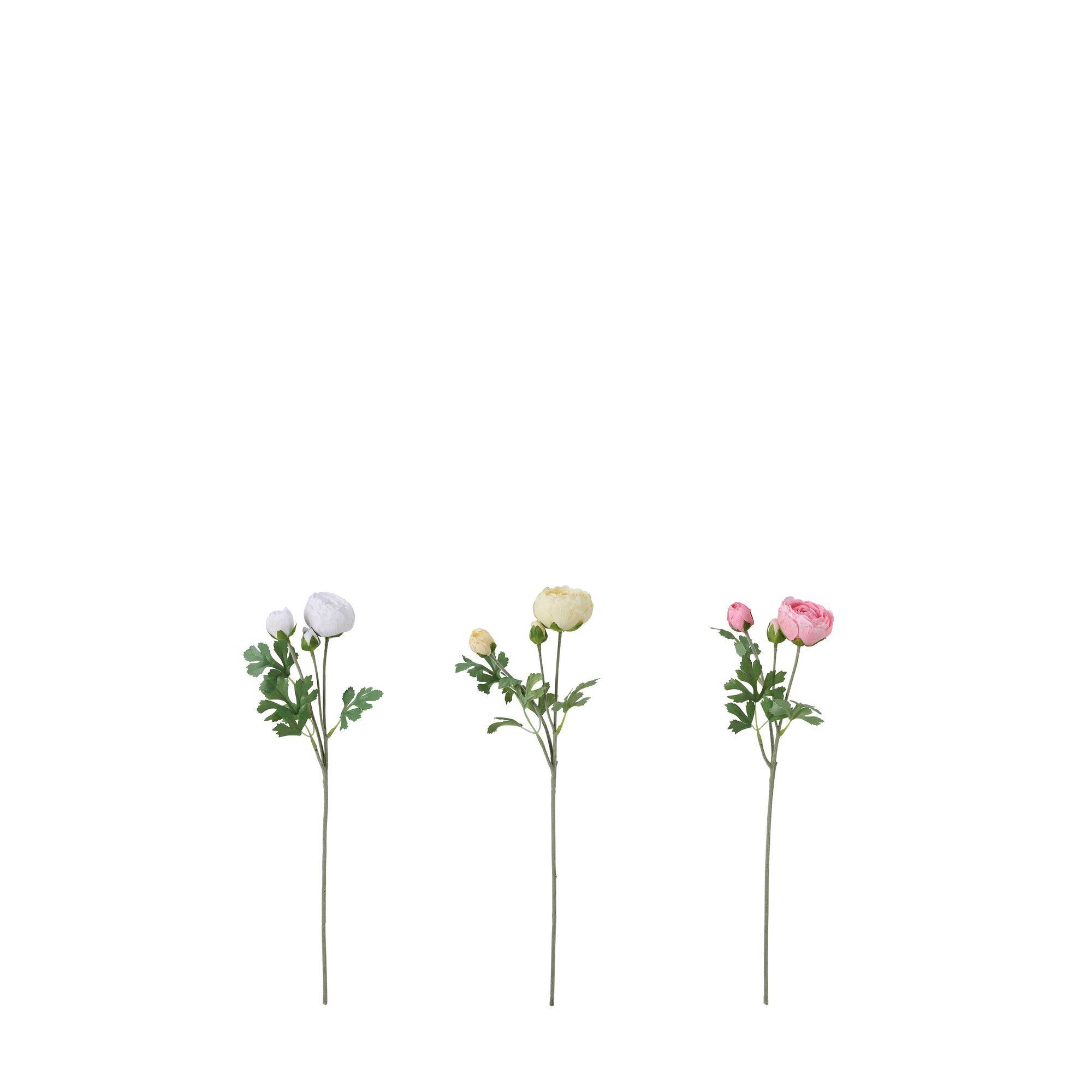 RANUNCULUS Mix White, Pink, Yellow - White, Pink, Yellow - 53cm