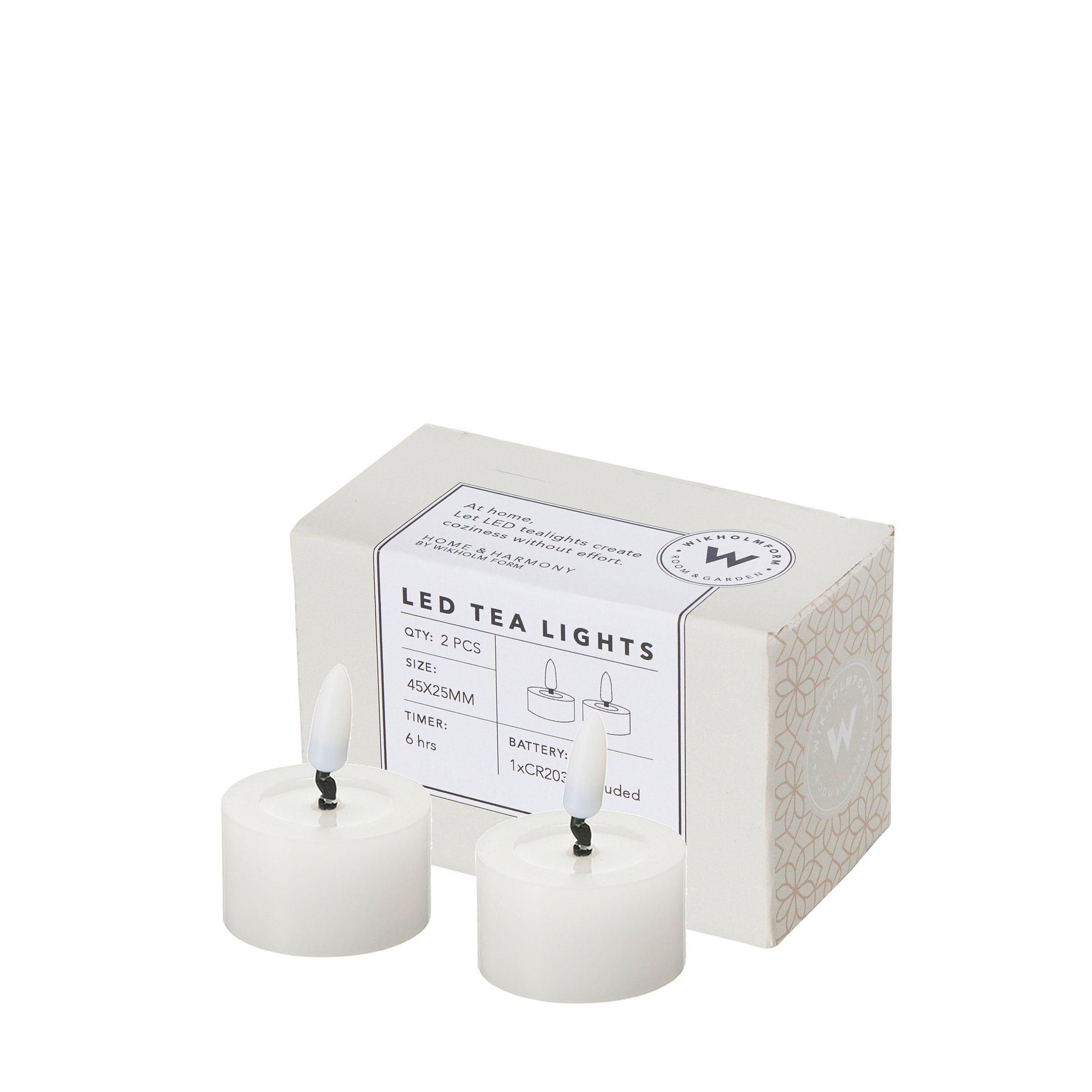 LED Tealight 2 pcs White - White - 4,5x4cm