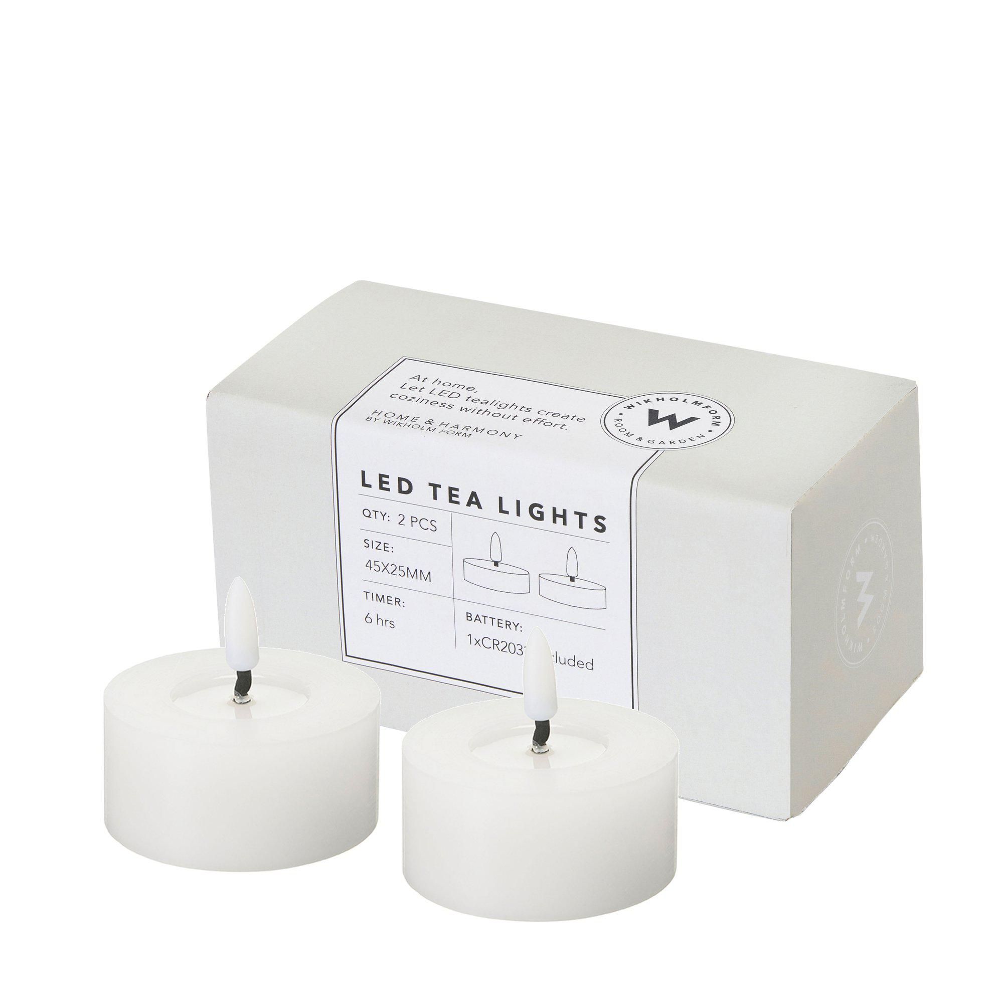 LED Tealight 2 pcs White - White - 7x5cm