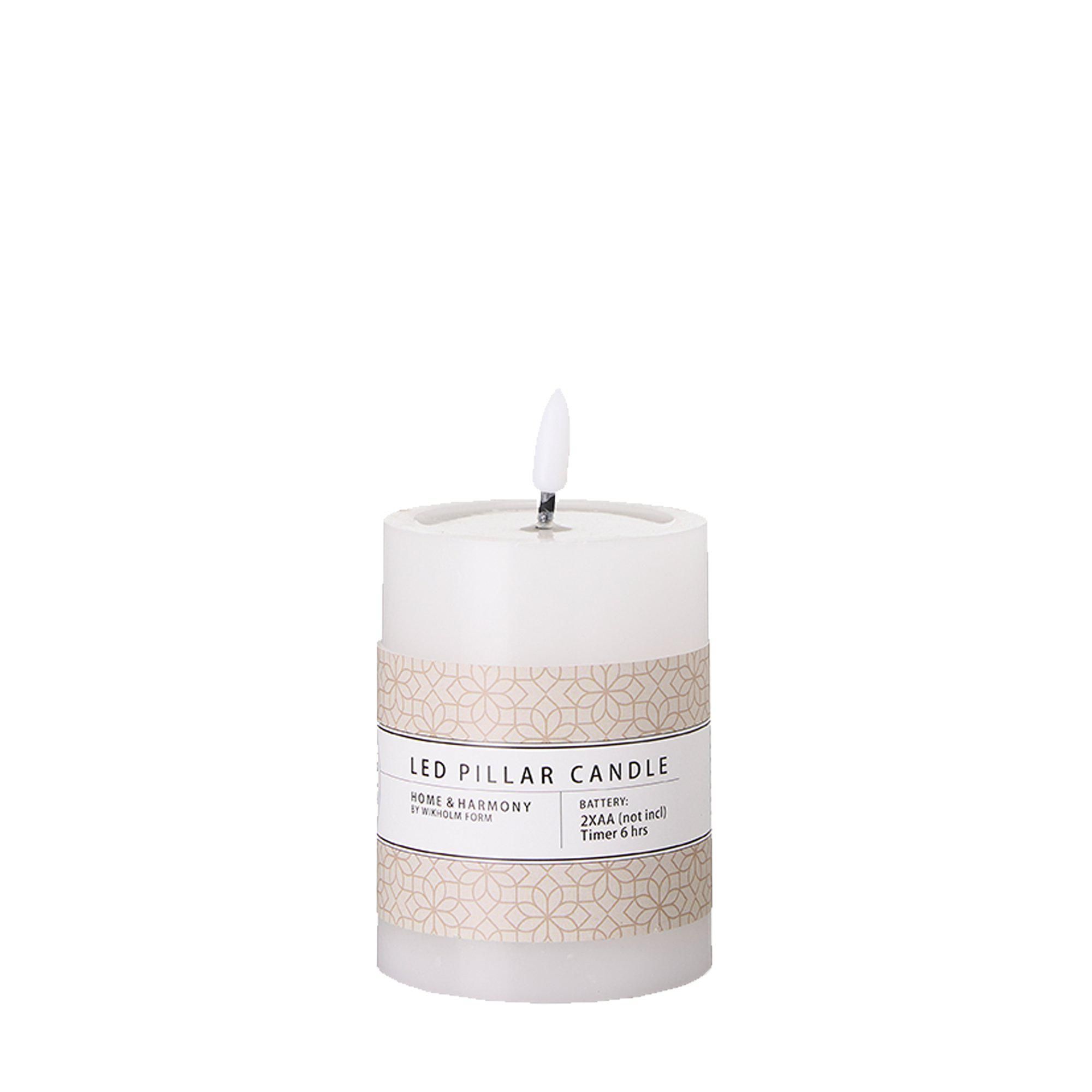 LED Pillar Candle White - White - 8x11cm