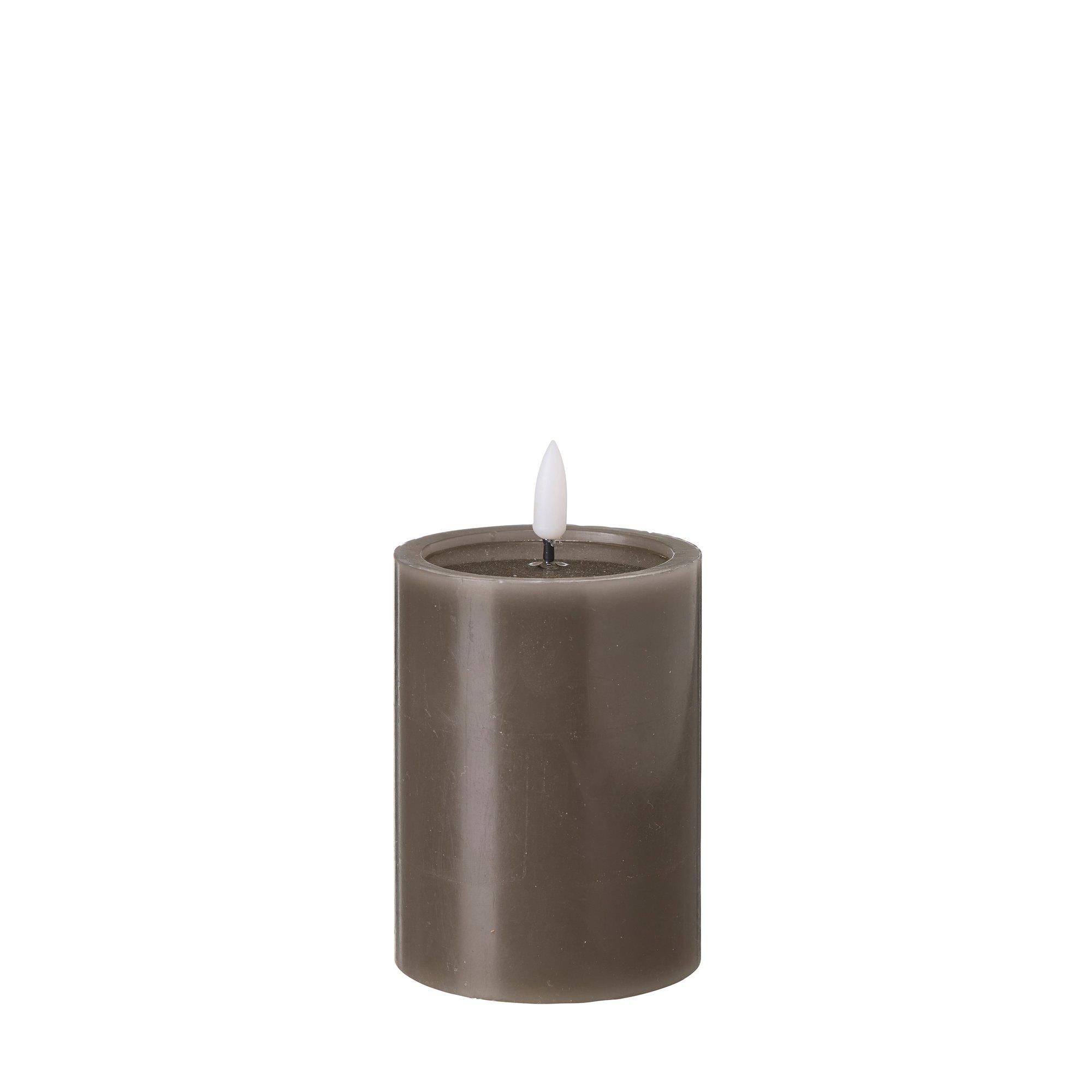 LED Pillar Candle Grey - Grey - 8x11cm