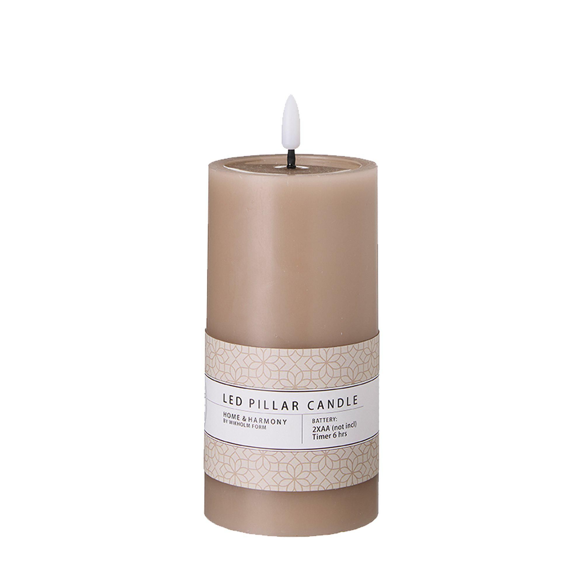 LED Pillar Candle Beige - Beige - 8x16cm